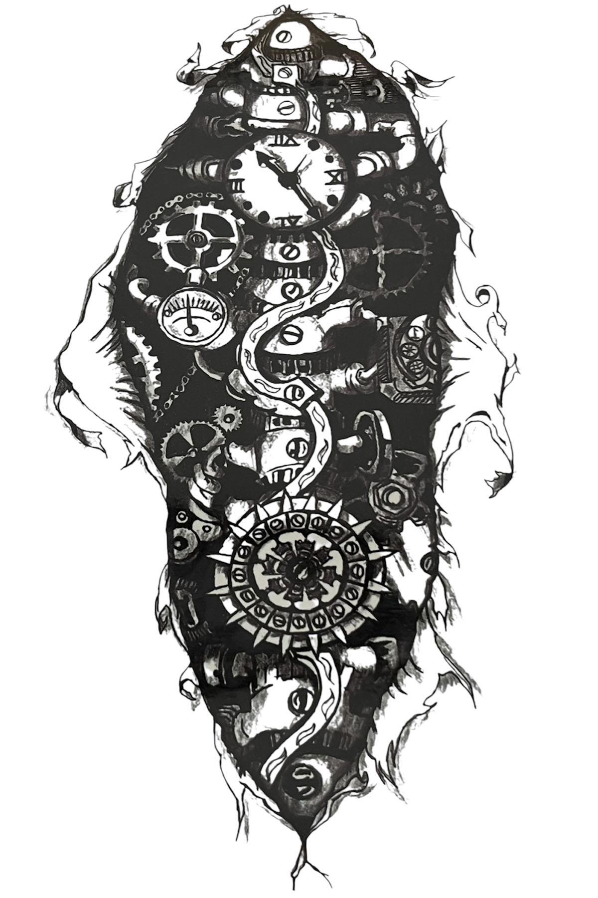 Geçici Karışık Figürlü Dövme Tattoo