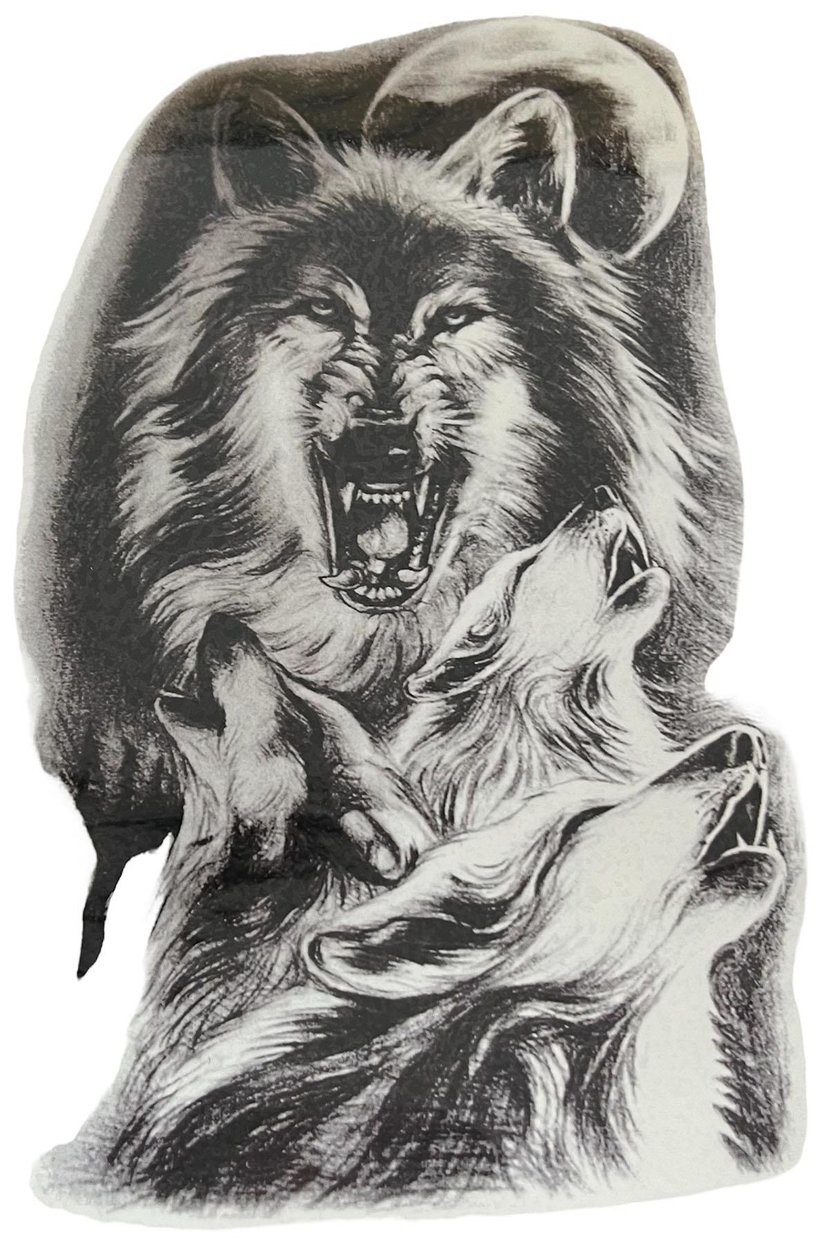 Geçici Kurt Figürlü Dövme Tattoo