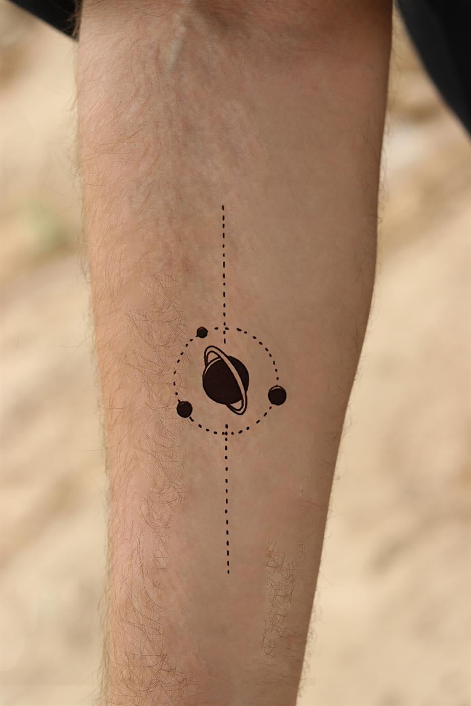 Geçici Mini Gezegen Dövme Tattoo