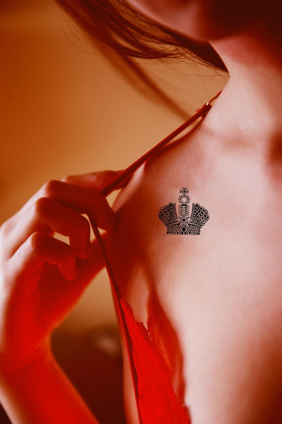 Geçici Mini Kral Tacı Dövme Tattoo
