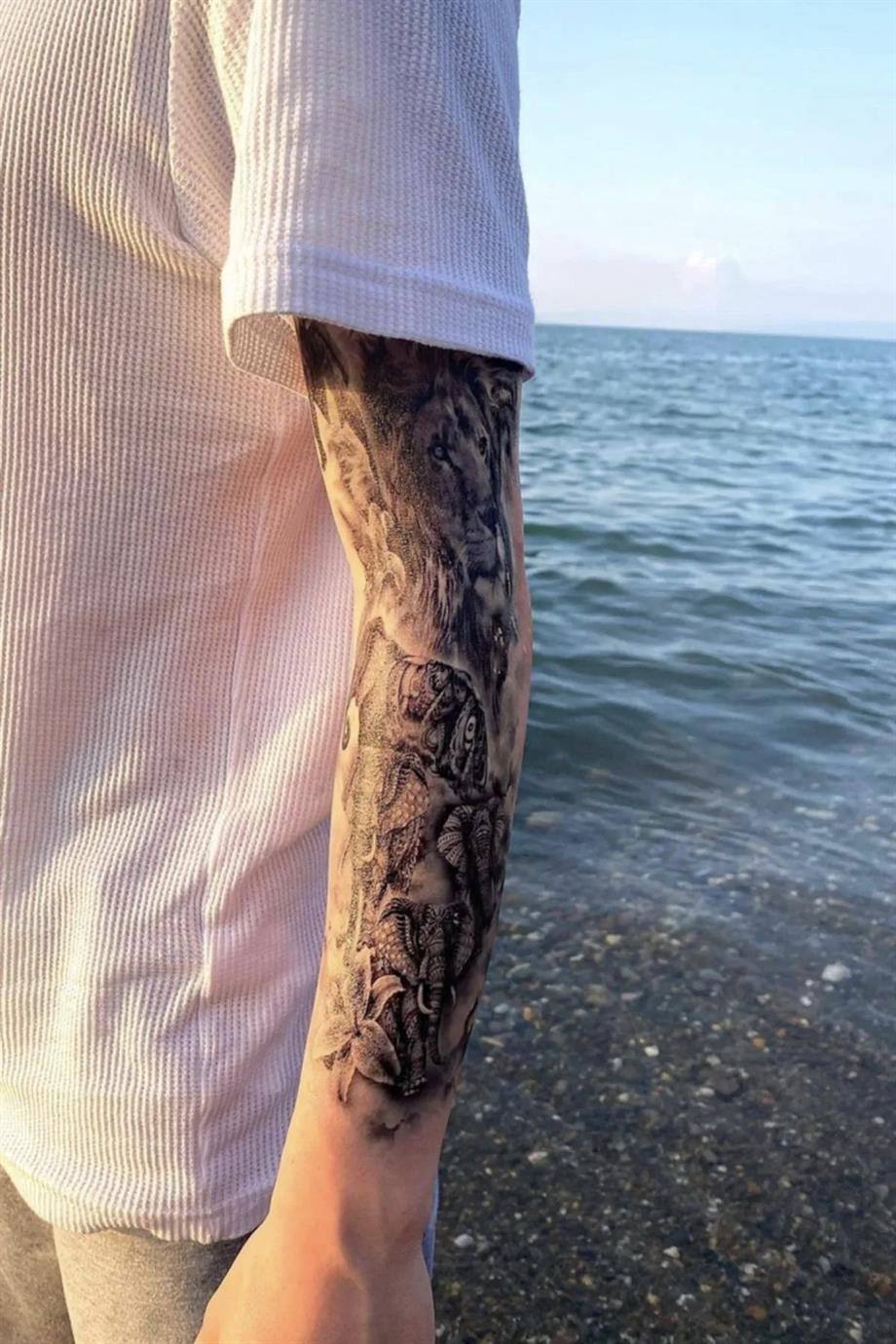 Takıştır Bijuteri | Geçici Savaşçı ve Aslan Kol Dövme Tattoo