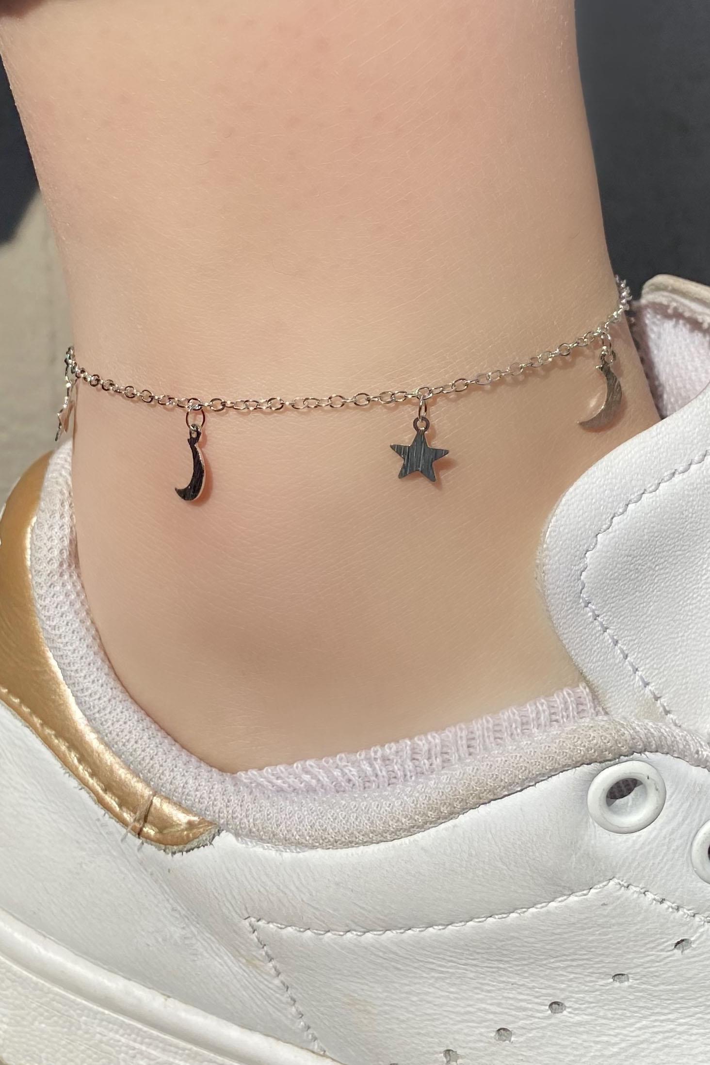 Gümüş Renk Ay Ve Yıldız Figürlü Halhal 