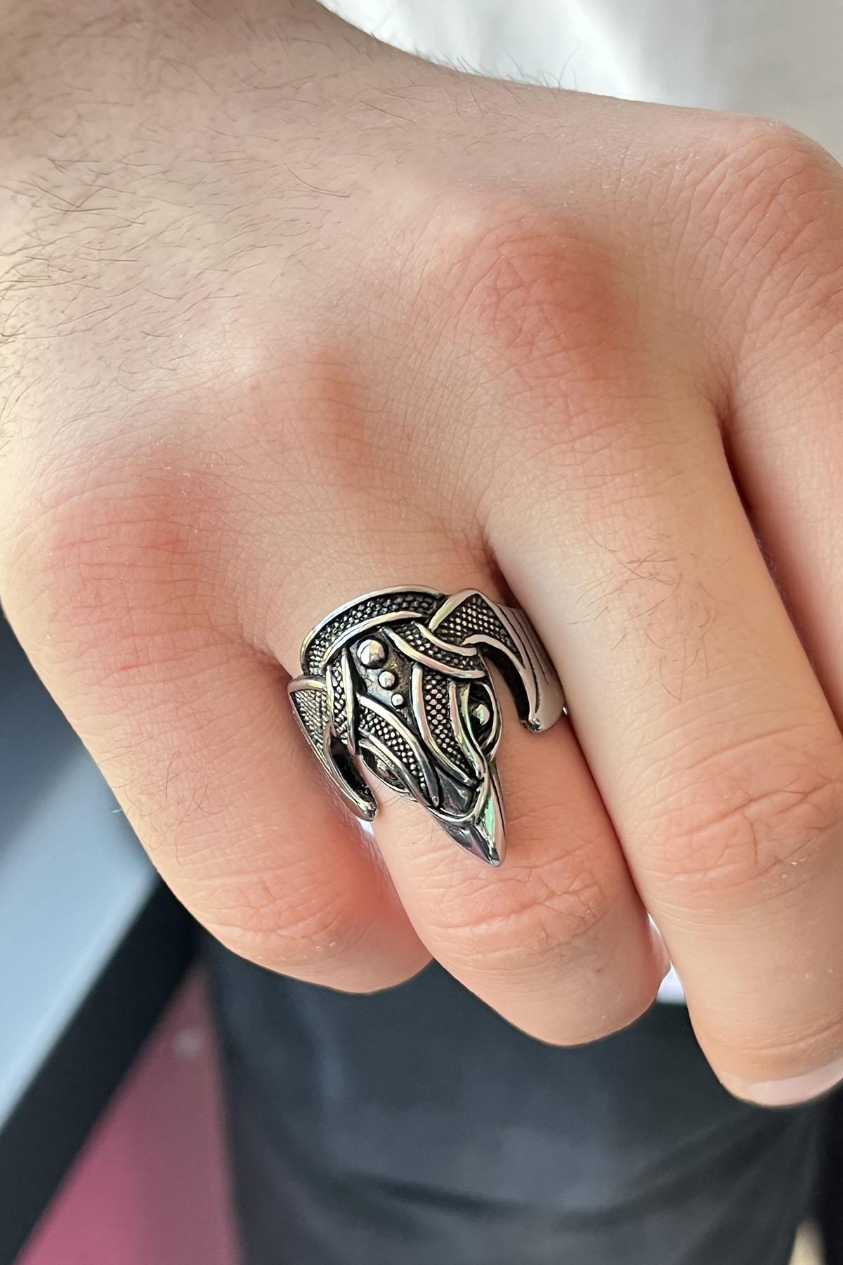 Gümüş Renk Ayarlanabilir Çelik Erkek Yüzük