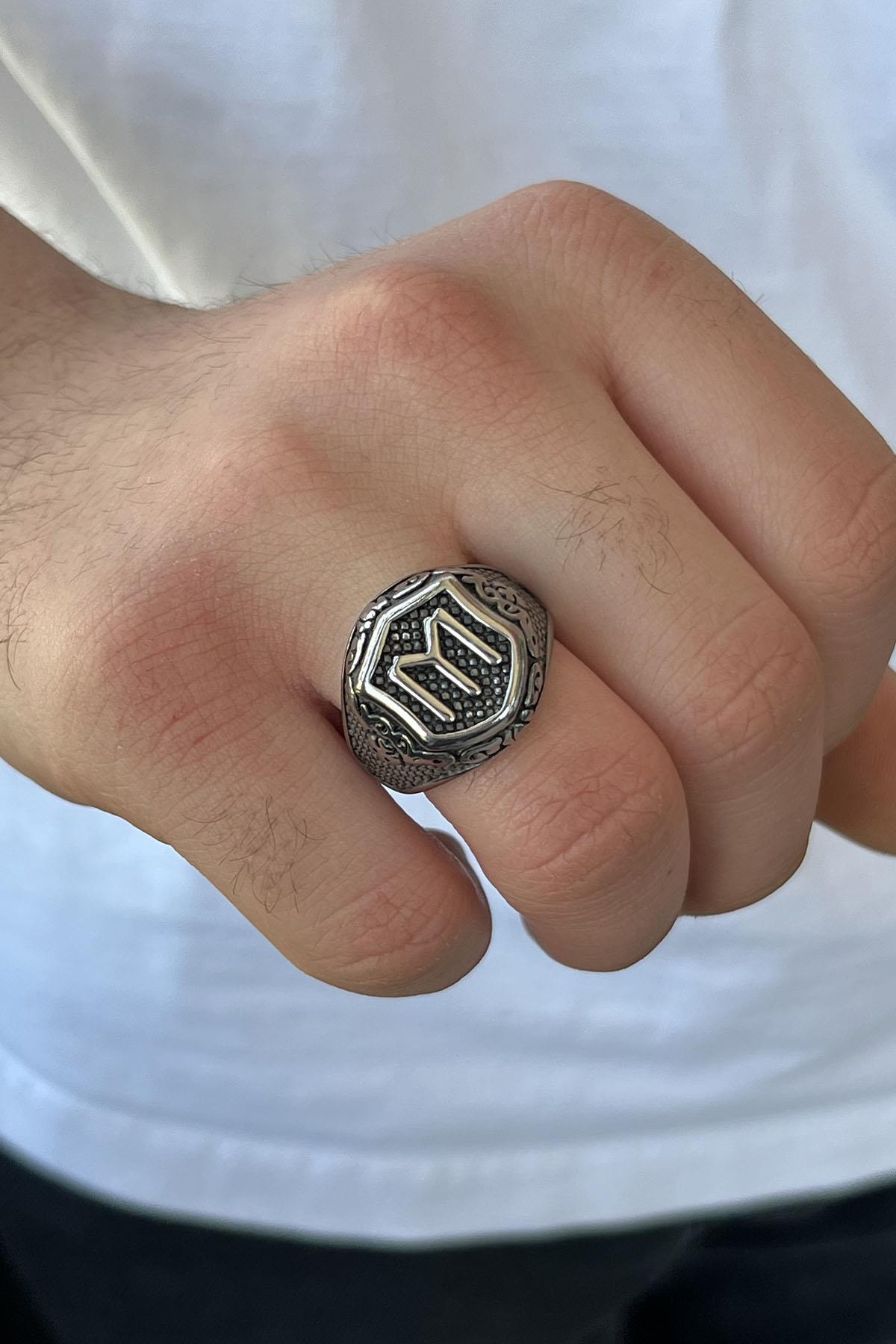 Gümüş Renk Ayarlanabilir Çelik Erkek Yüzük