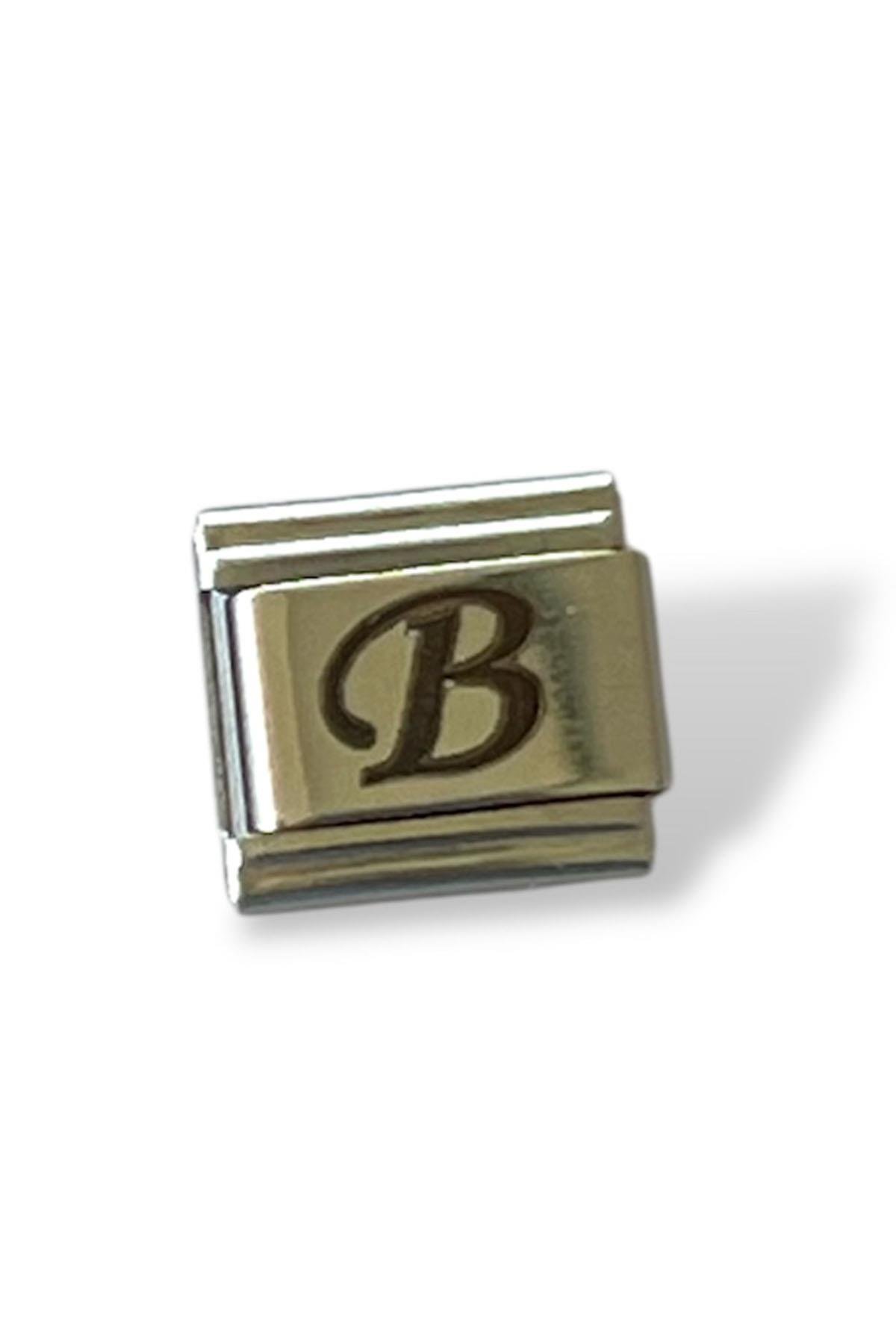 Gümüş Renk B Harf Çelik Nomination Charm (Tek)