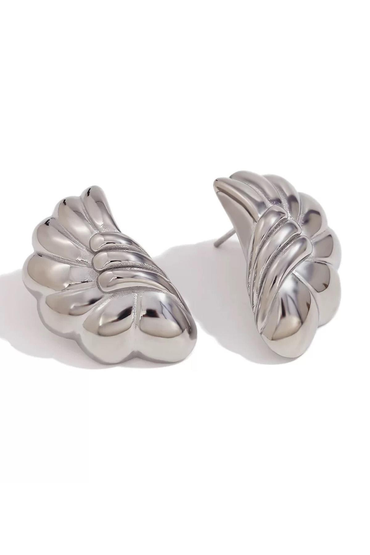 Gümüş Renk Çelik Küpe (Çift)