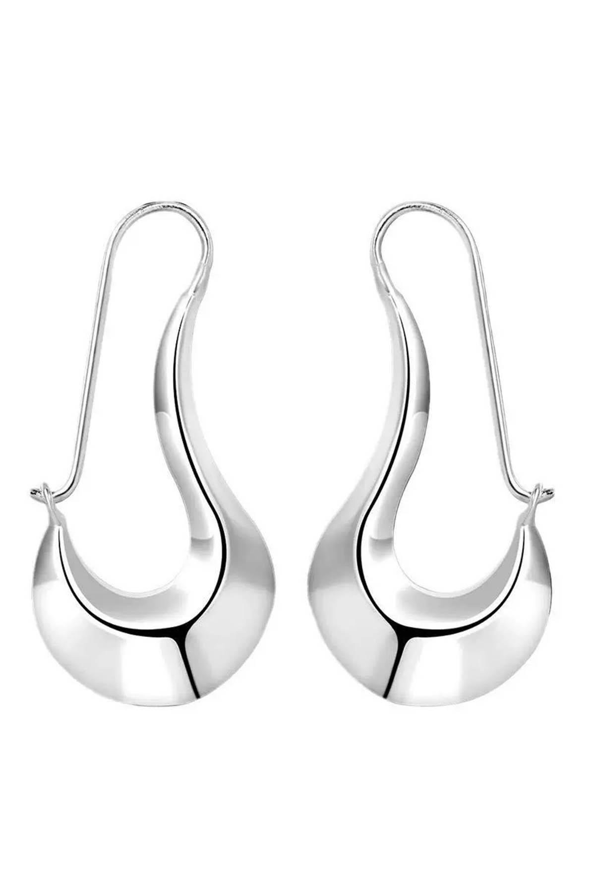 Gümüş Renk Çelik Küpe (Çift)