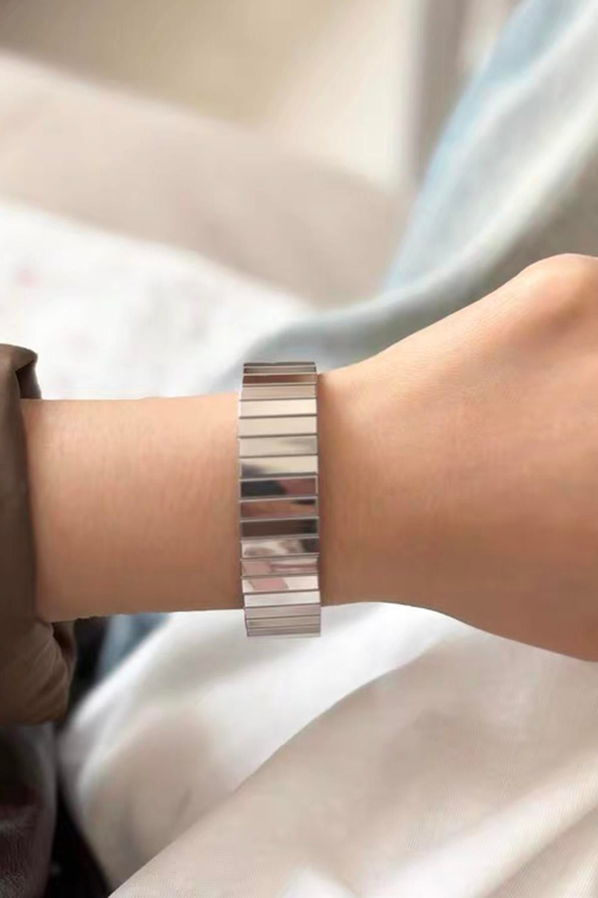 Gümüş Renk Çelik Nomination Bileklik