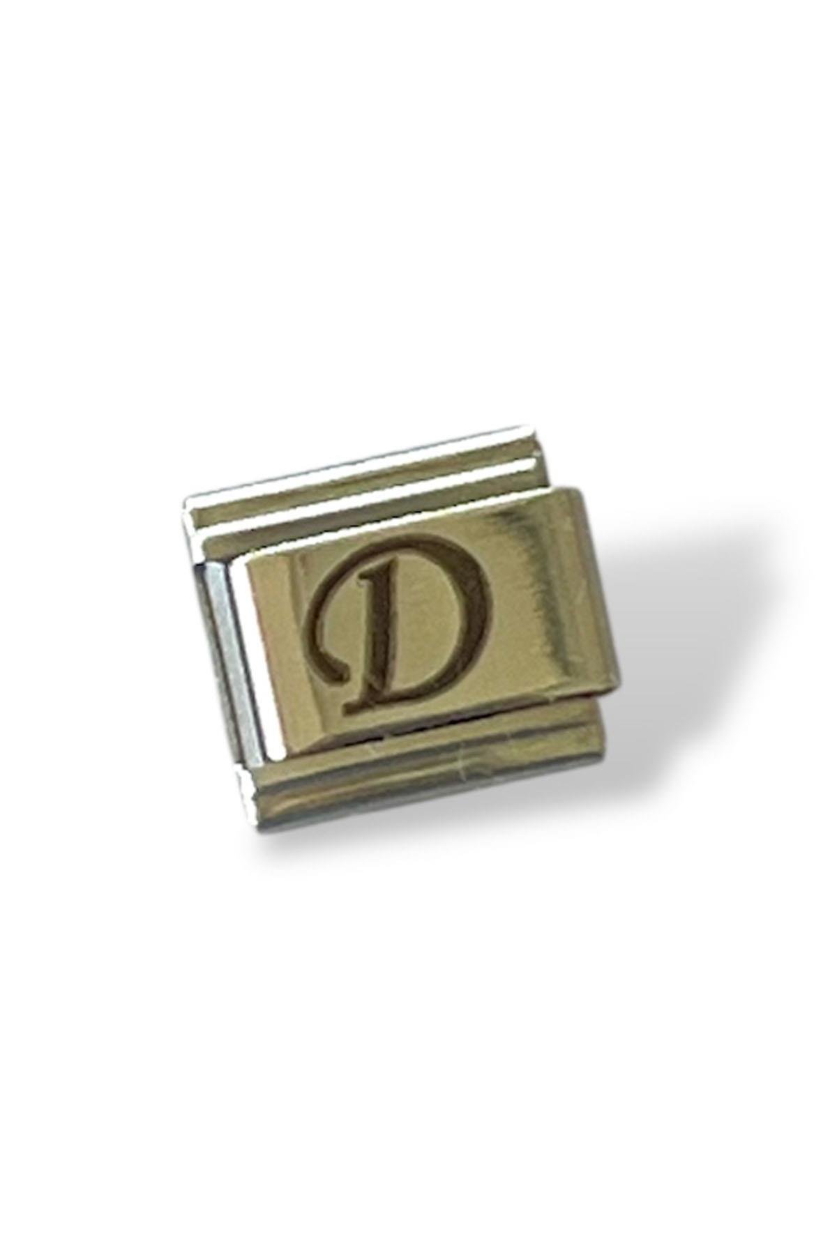Gümüş Renk D Harf Çelik Nomination Charm (Tek)