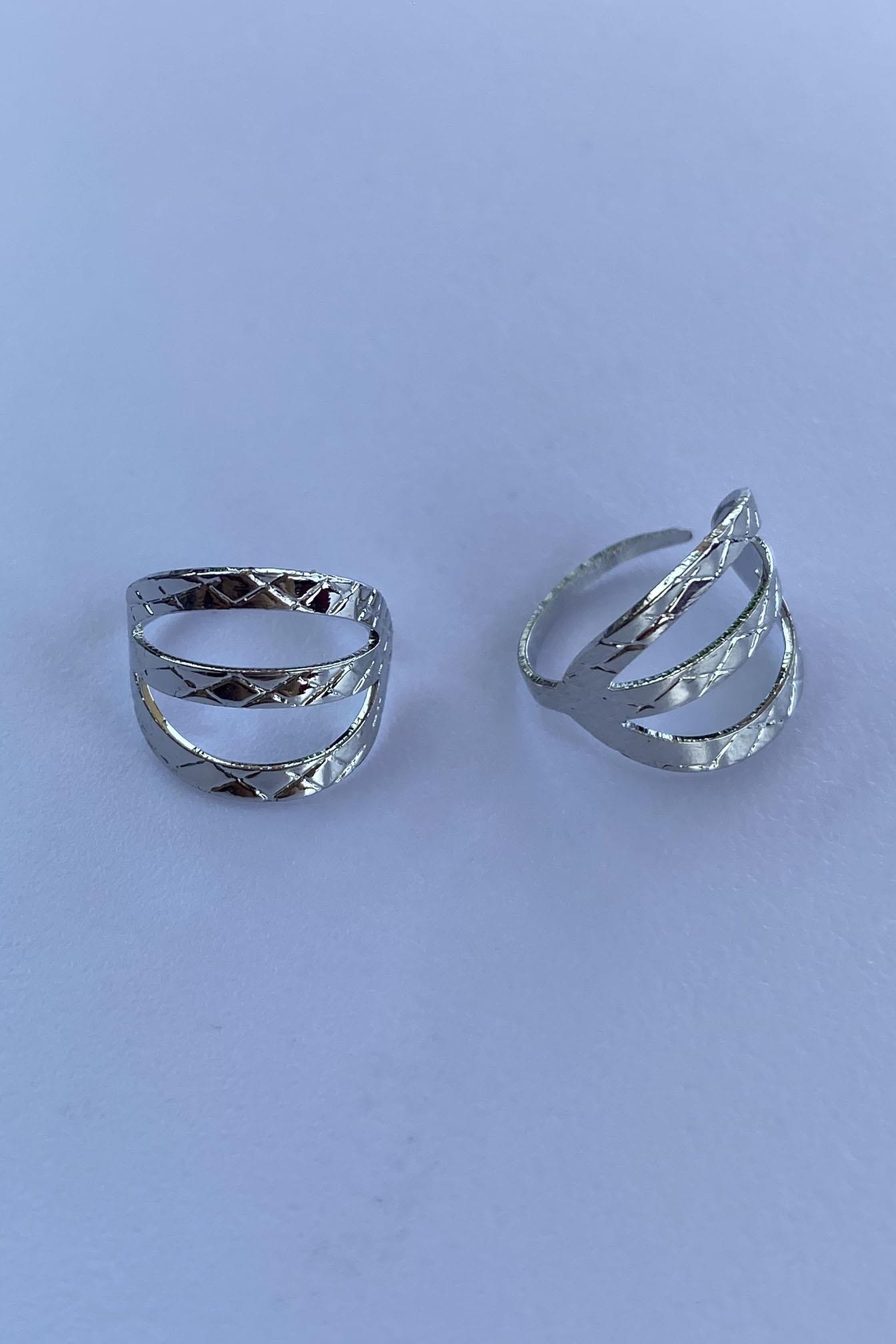 Gümüş Renk Halka Ear Cuff (Çift)