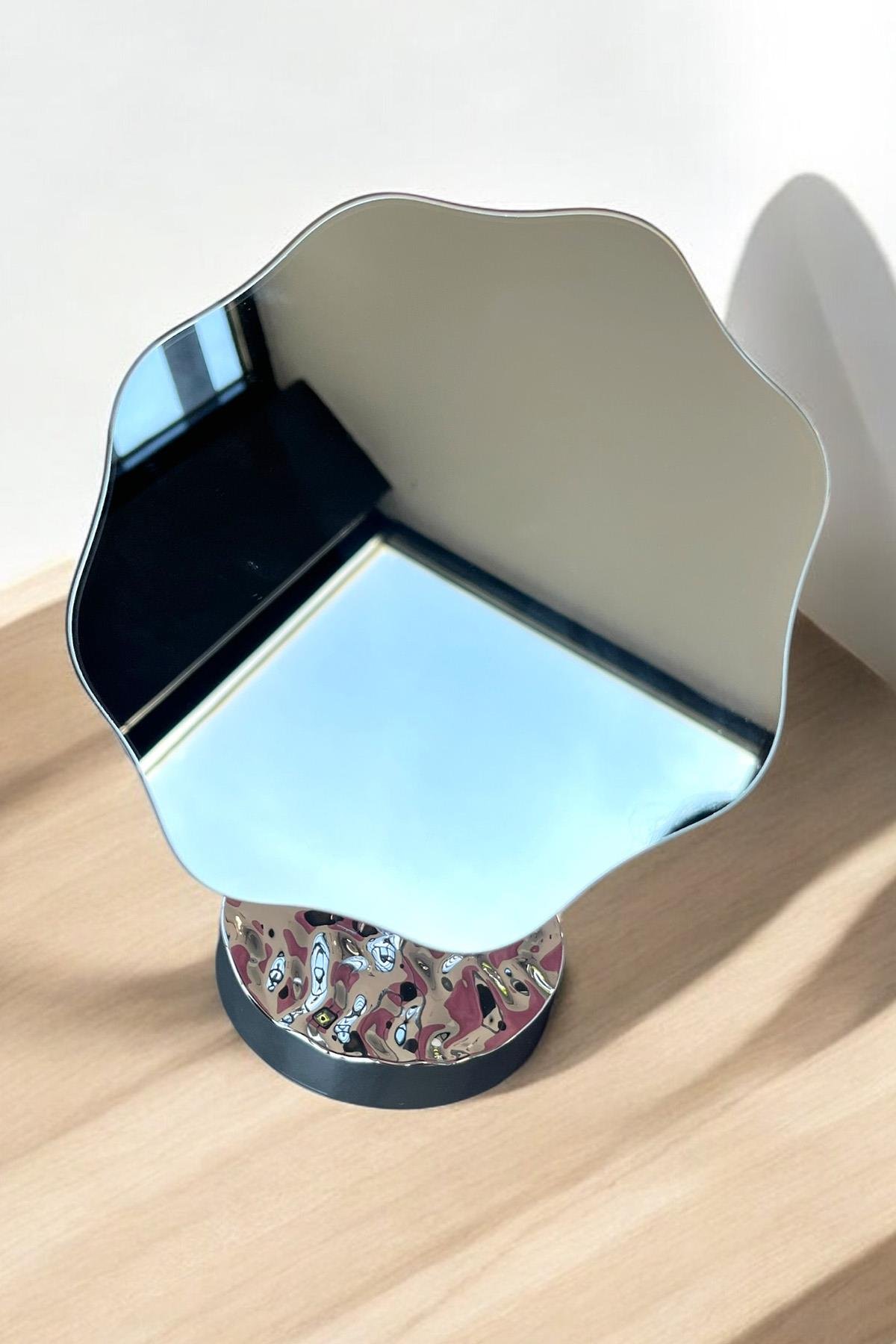 Gümüş Renk Metal Masa Aynası