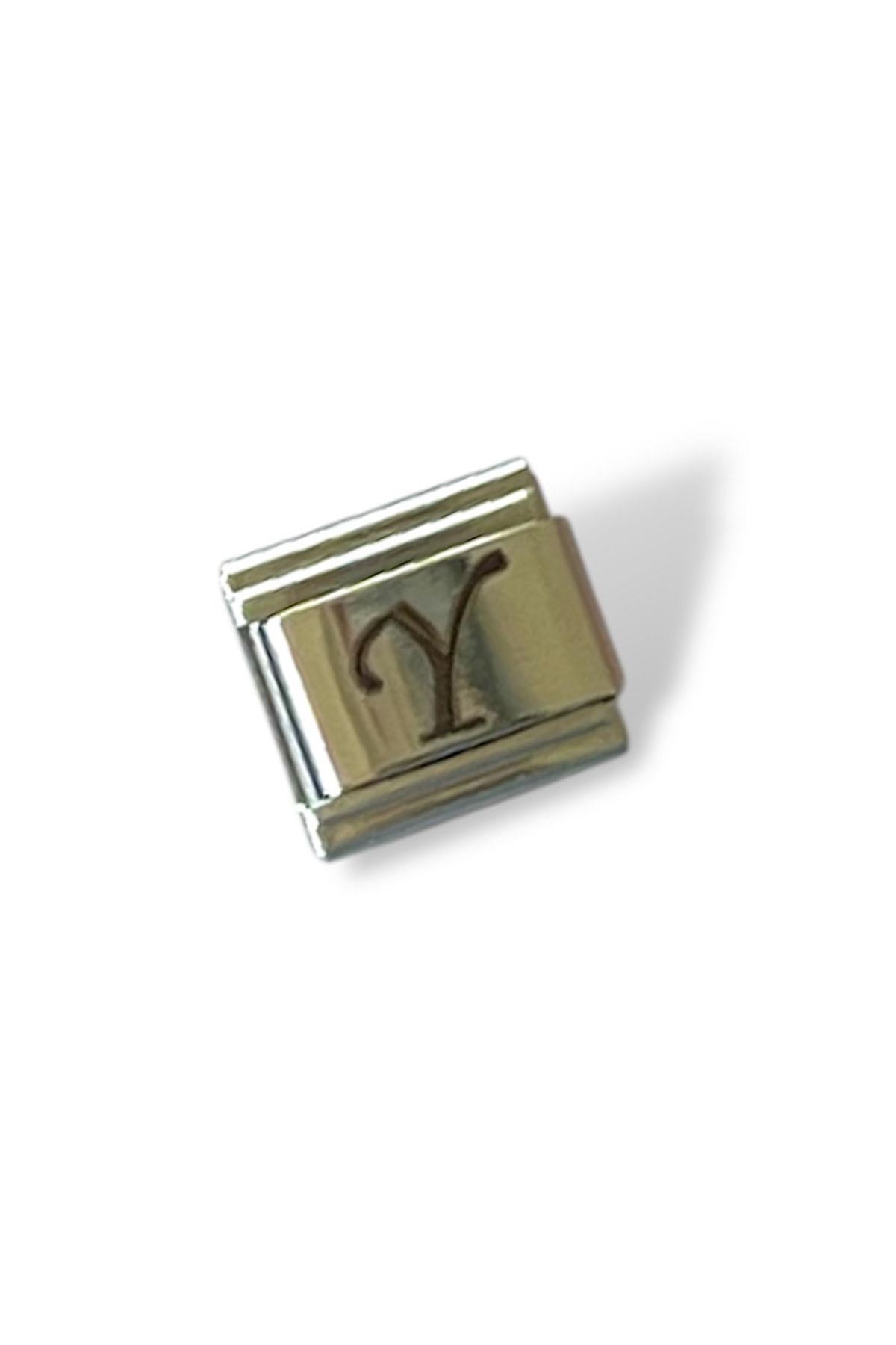 Gümüş Renk Y Harf Çelik Nomination Charm (Tek)