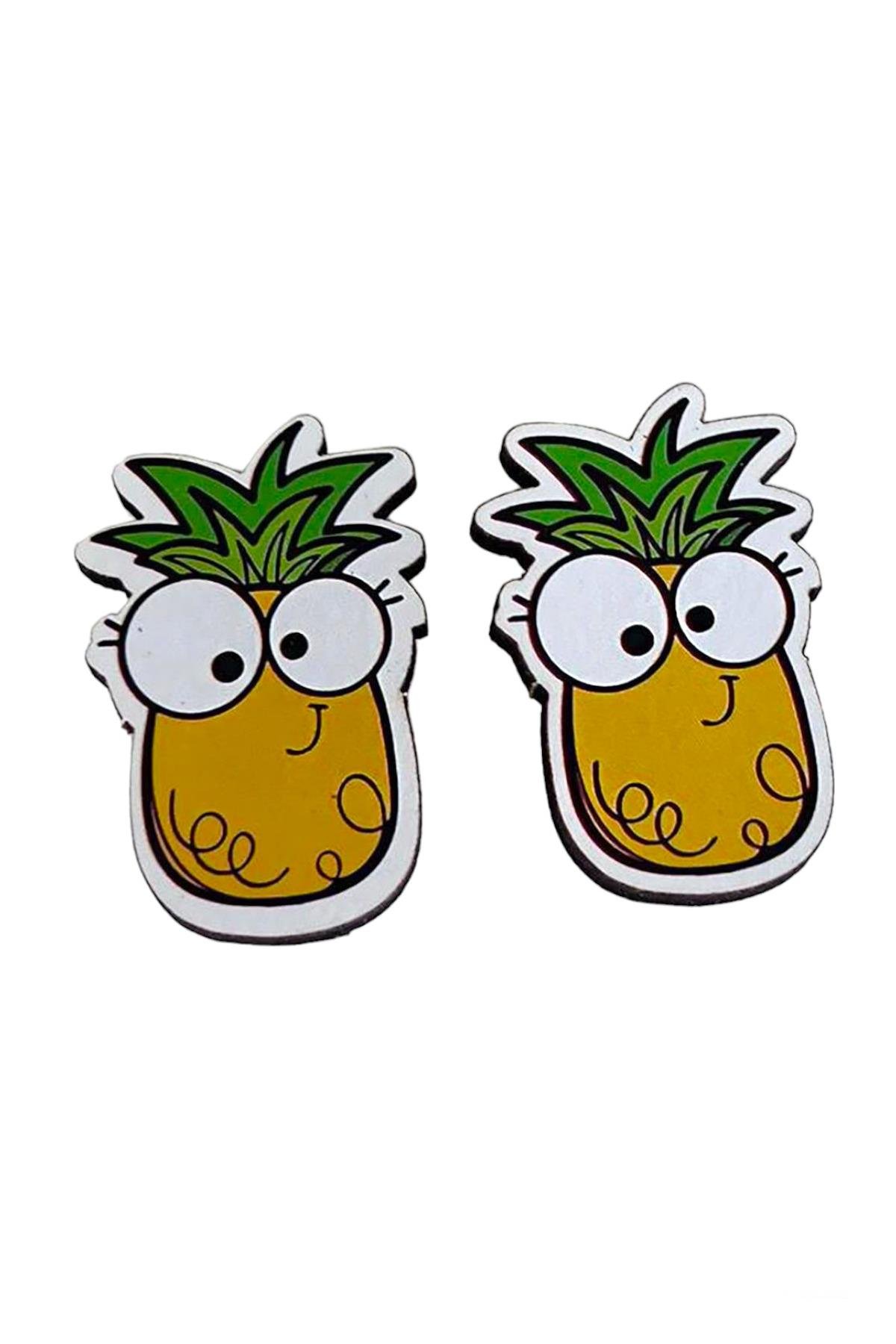 İkili Ananas Figürlü Çocuk Pens Toka Set