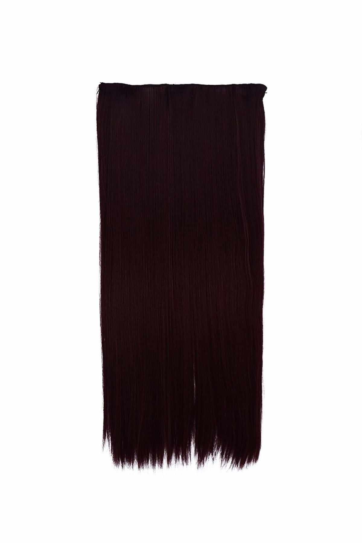 Isıya Dayanıklı Yarımay Çıt Çıt Saç - 99J - Kızıl Kahve - Düz - 60 Cm - 110 Gr