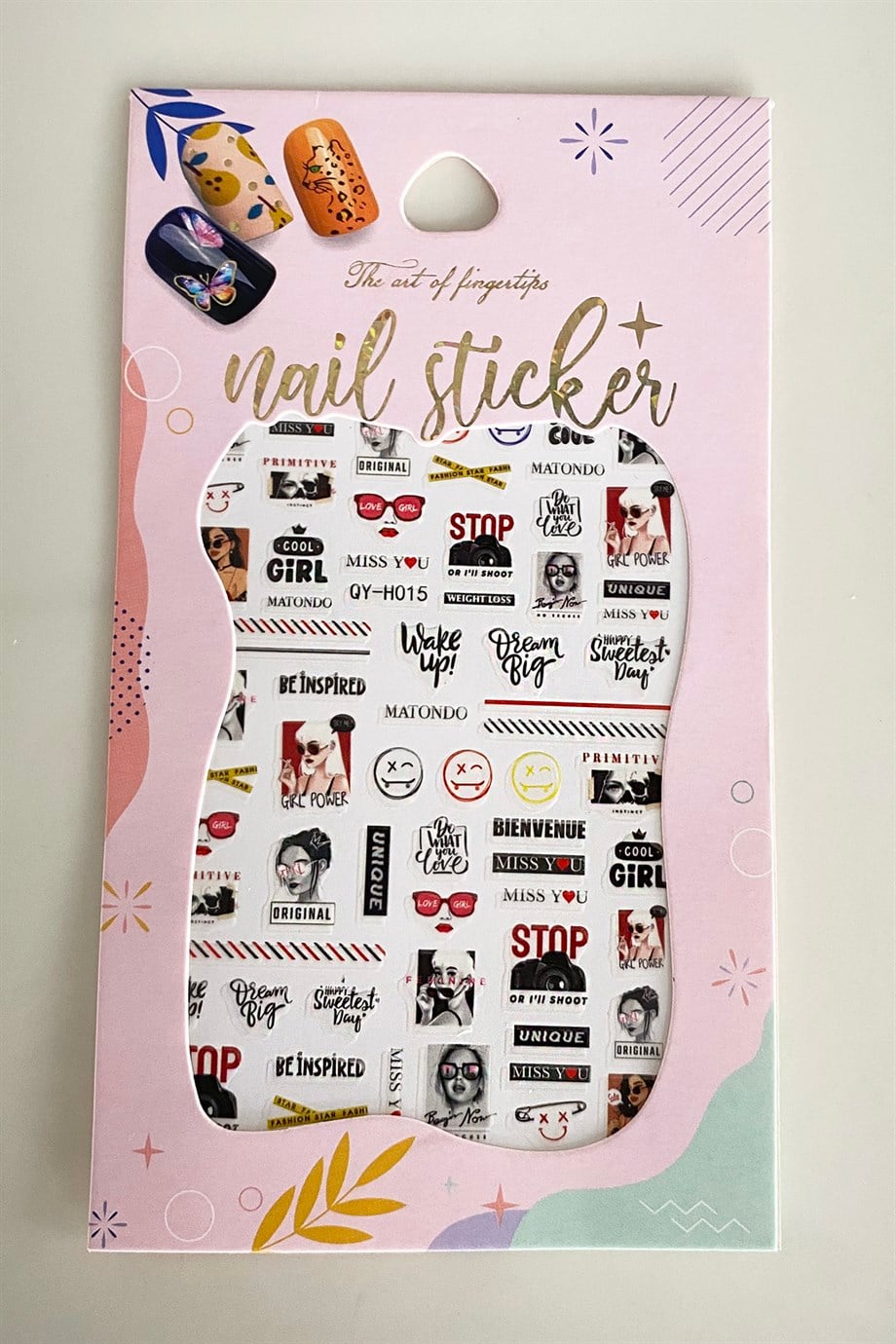 Karışık Desenli Tırnak Sticker