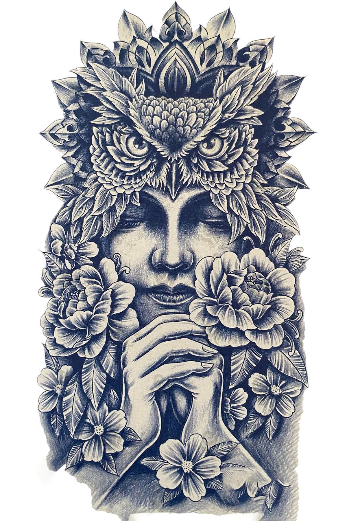 Karışık Figürlü 12 Saat Sonra Kararan Geçici Dövme Tattoo
