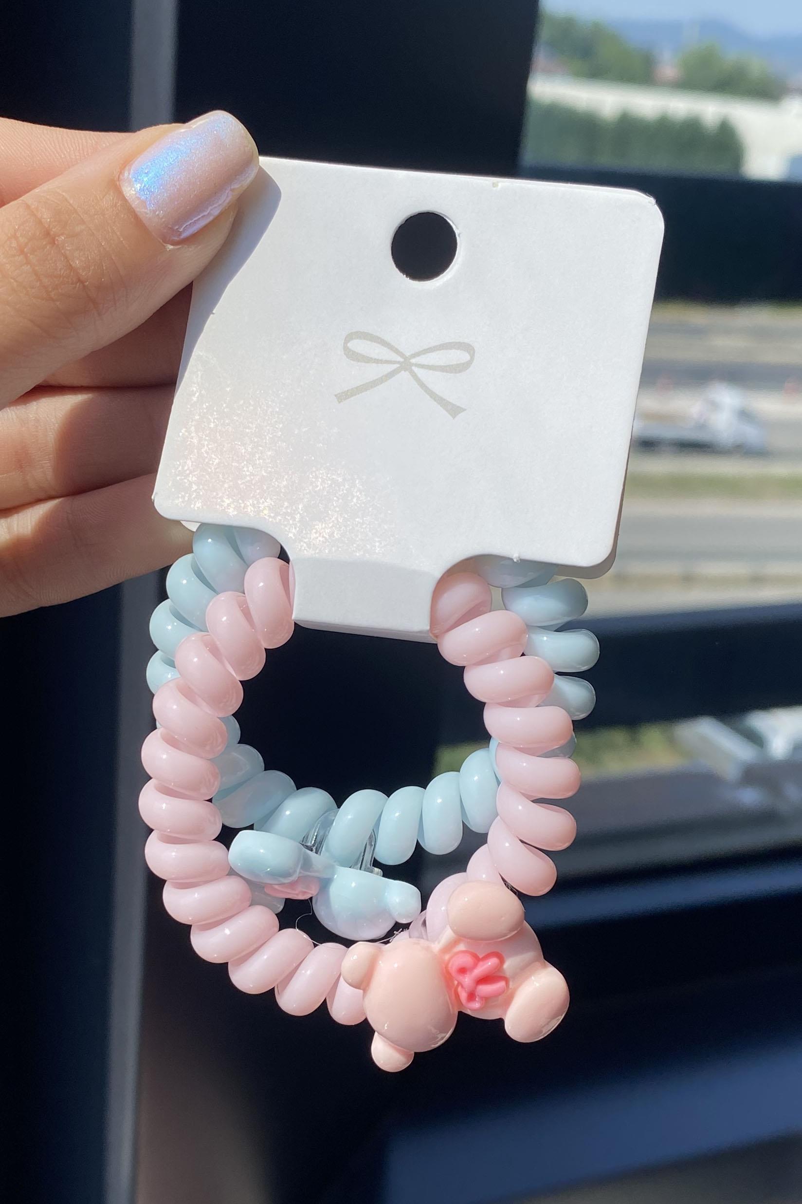 Karışık Renk 2'li Ayıcık Detaylı Helezon Toka 