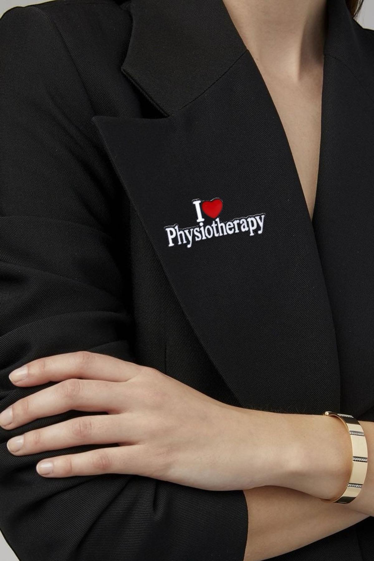Karışık Renk I Physiotherapy Yazılı Kalp Detaylı Broş 
