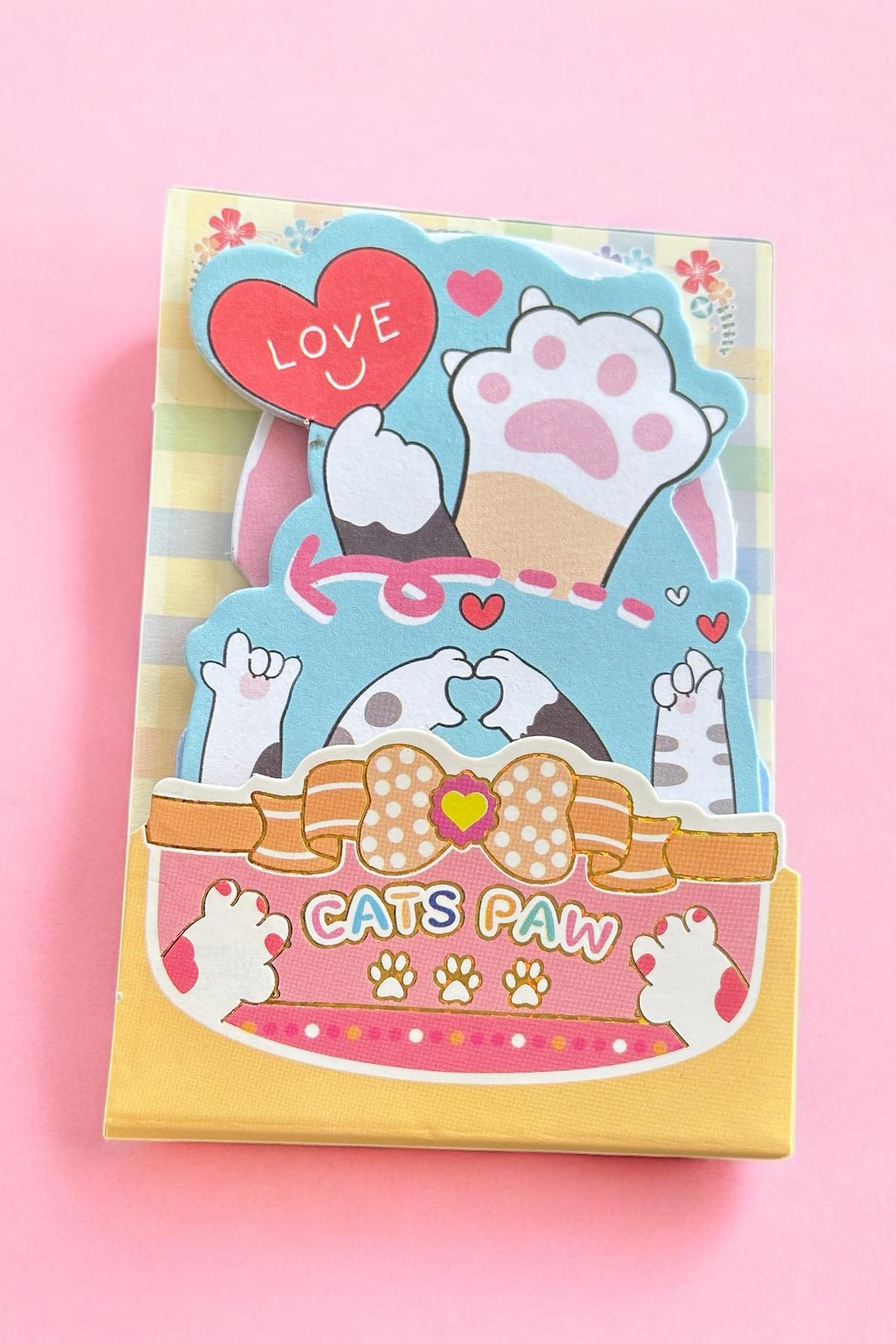 Karışık Renk Pati Figürlü Yapışkanlı Not Kağıdı