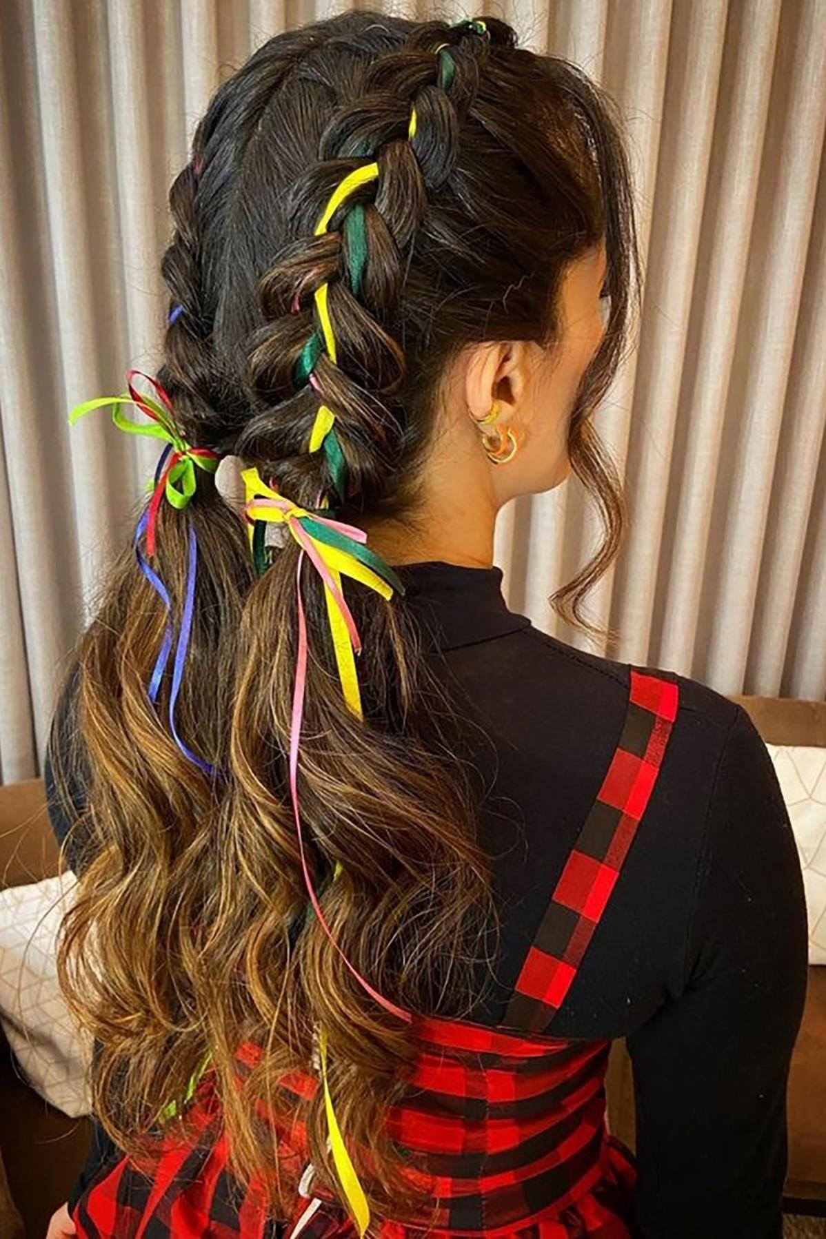 Karışık Renk Saç Örgü Kurdelesi