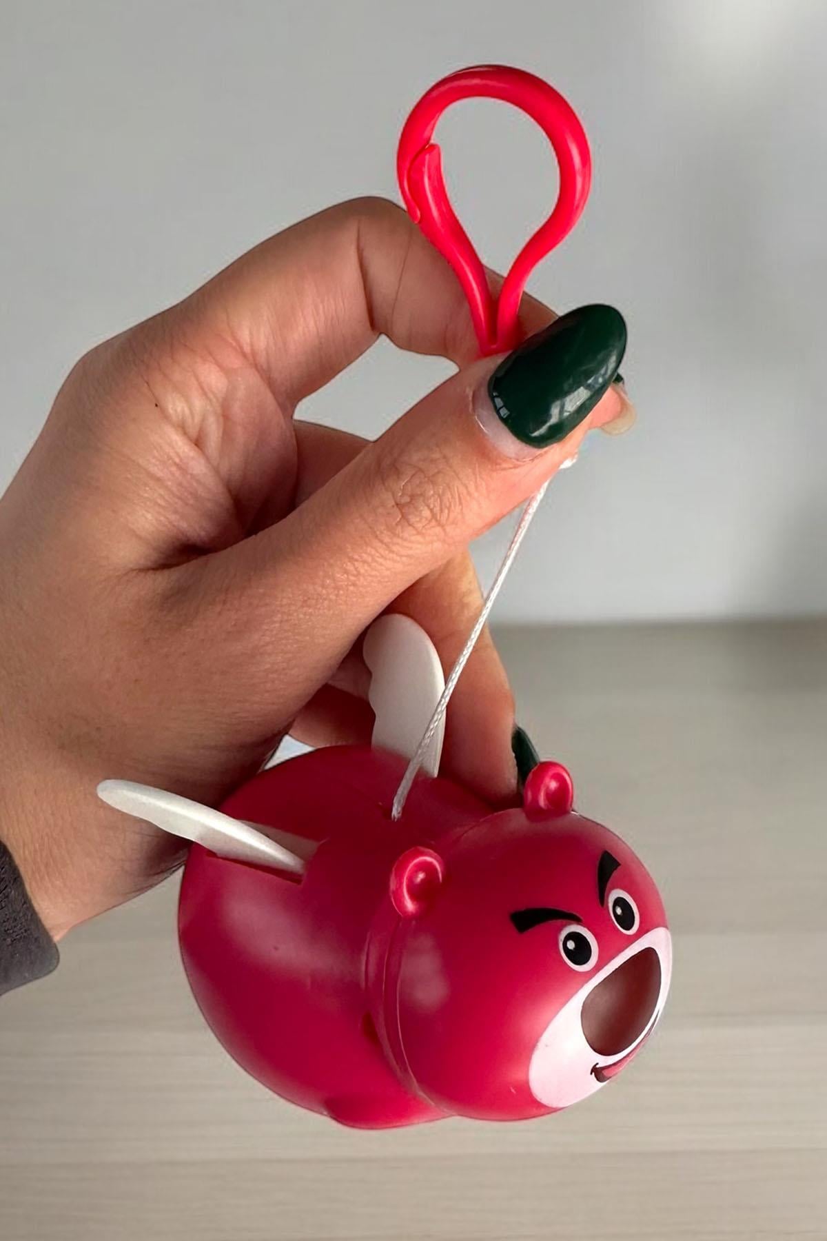 Koyu Pembe Renk Kanatları Oynayan Arı Figürlü Anahtarlık