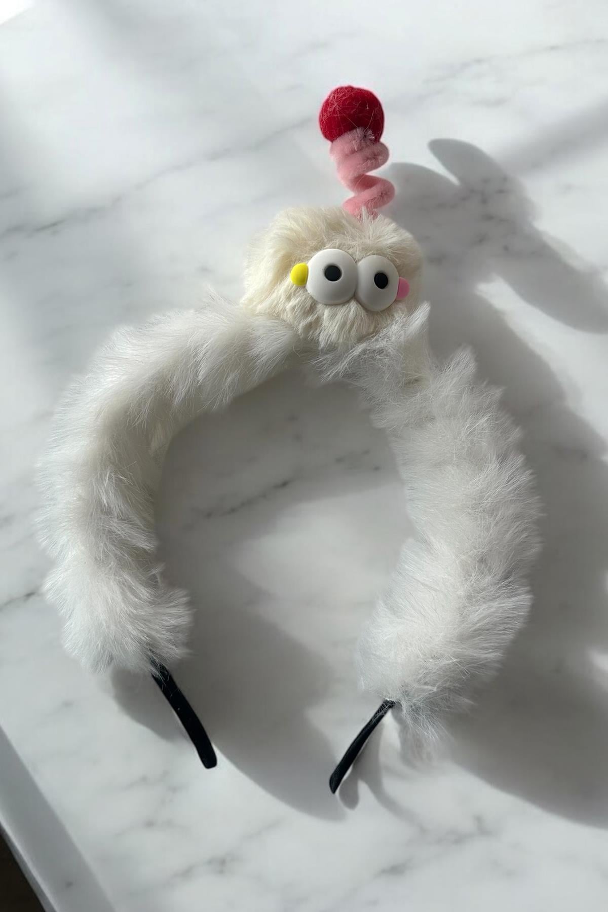 Krem Renk Canavar Figürlü Çocuk Taç 