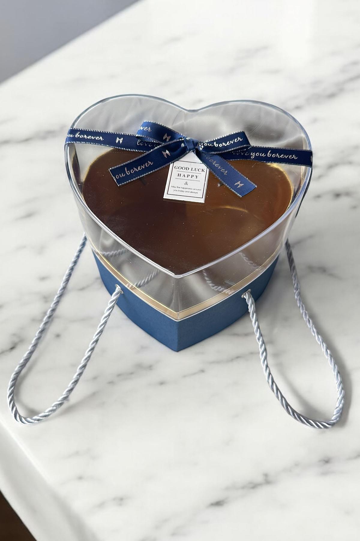 Lacivert Renk Kalp Figürlü Hediye Kutusu