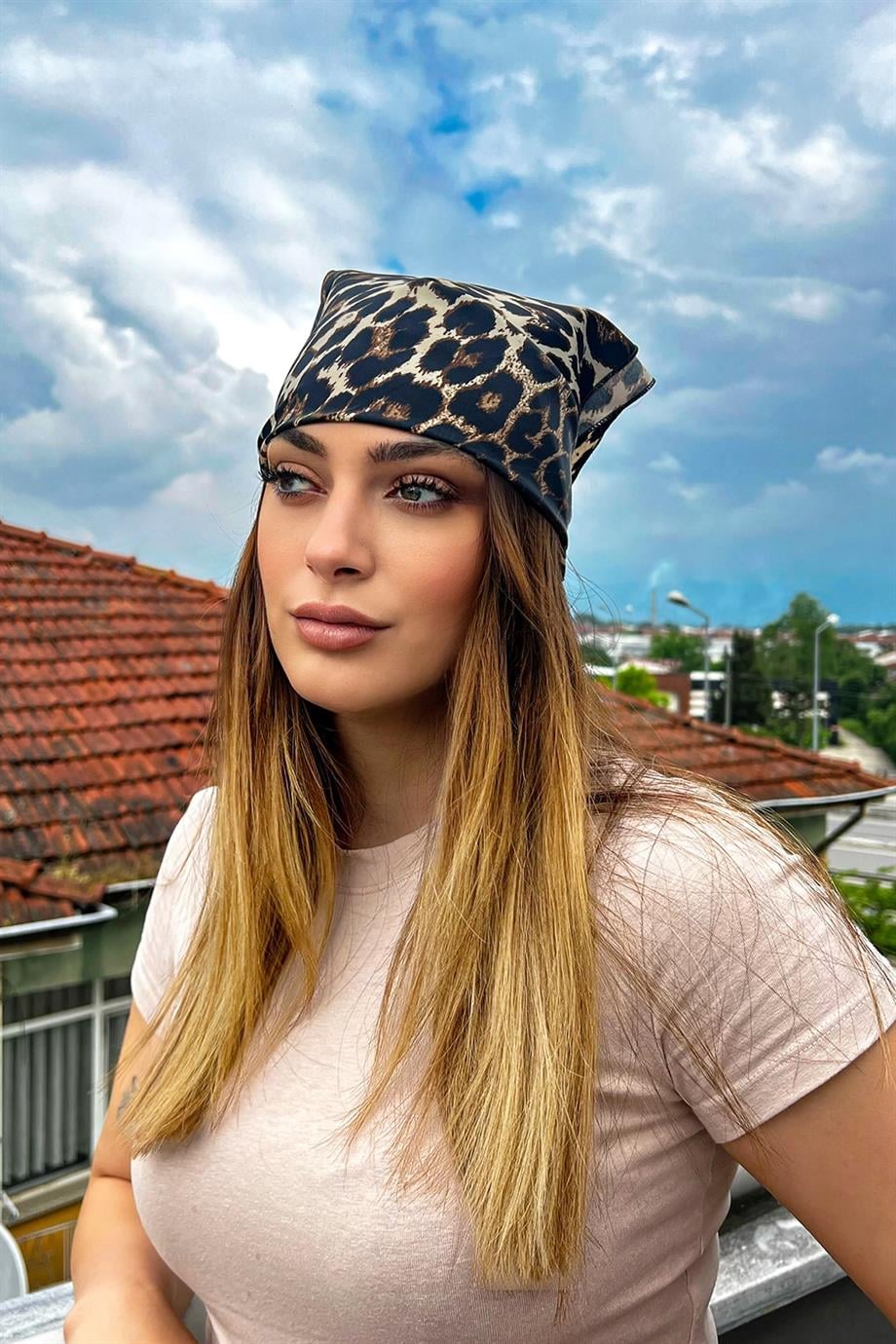 Leopar Desenli Fular