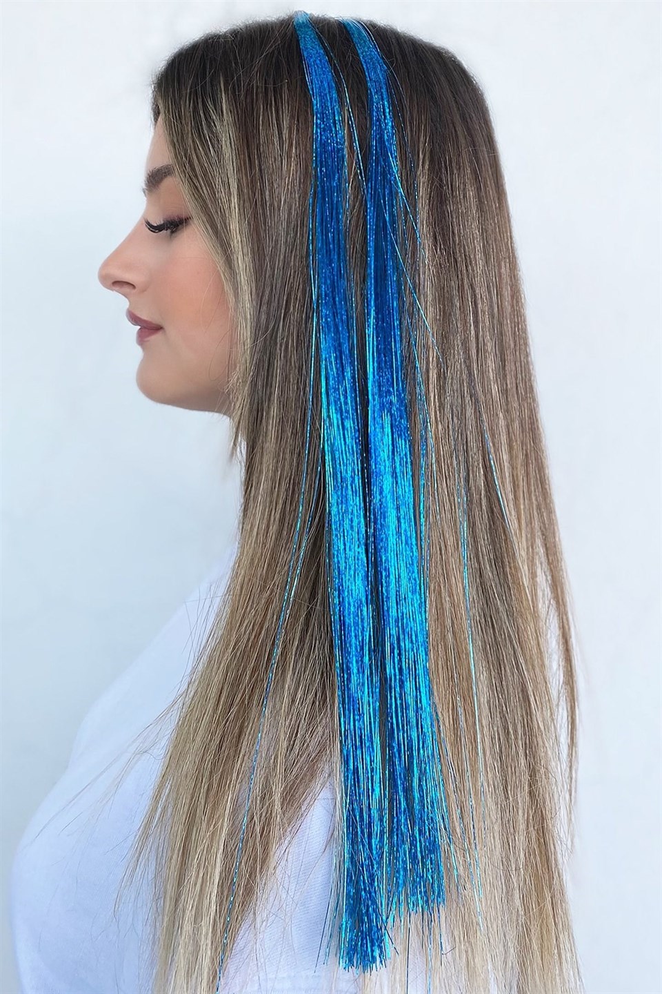Takıştır Bijuteri Online | Mavi Renk Simli Saç Aksesuarı