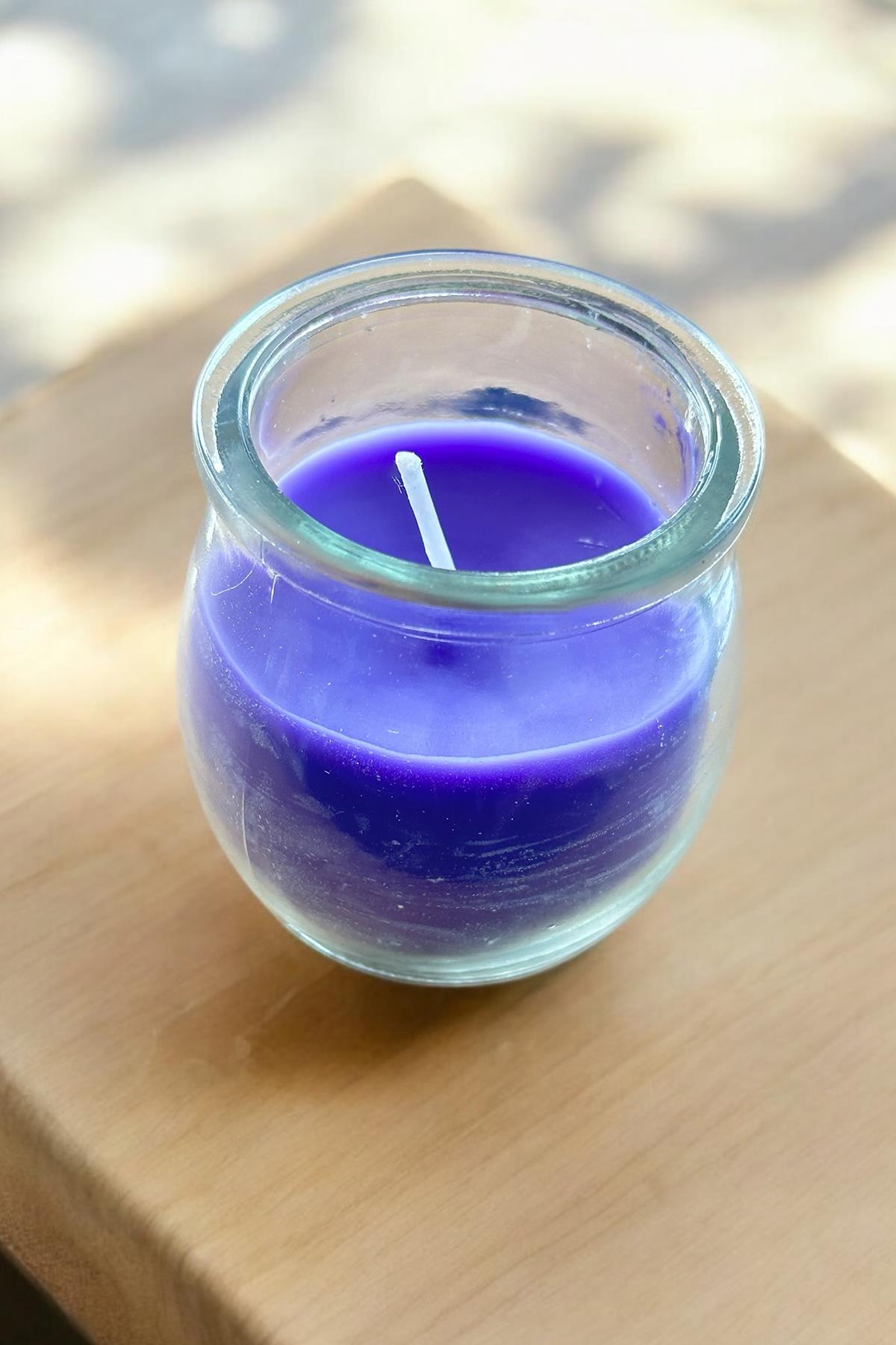 Mor Renk Bardakta Kokulu Dekoratif Mum