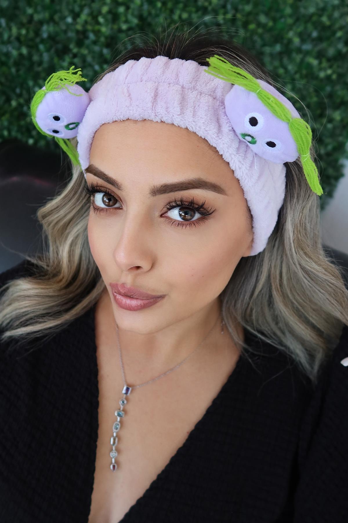 Mor Renk Canavar Figürlü Peluş Saç Bandı