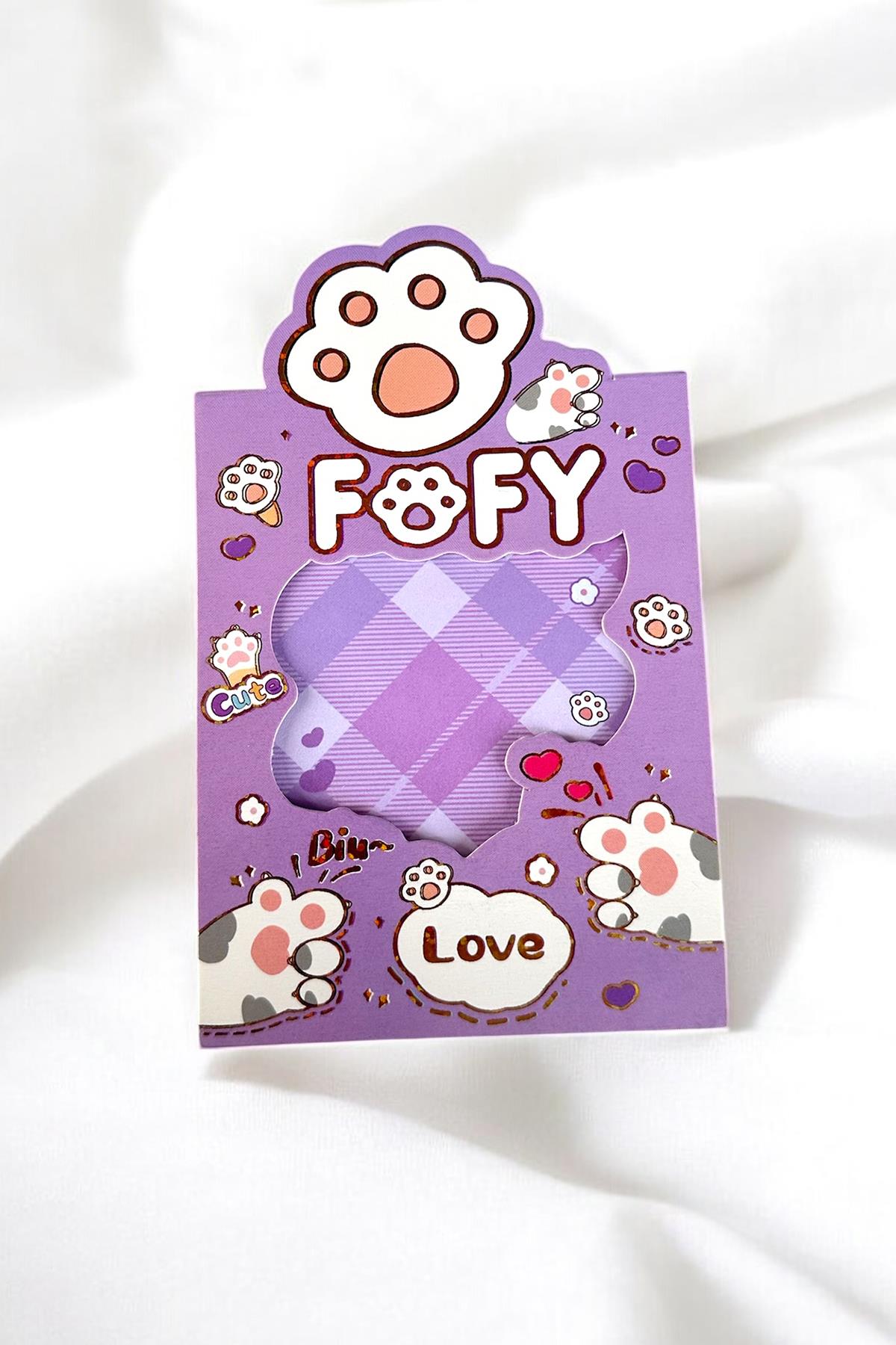 Mor Renk Pati Figürlü Yapışkanlı Not Kağıdı