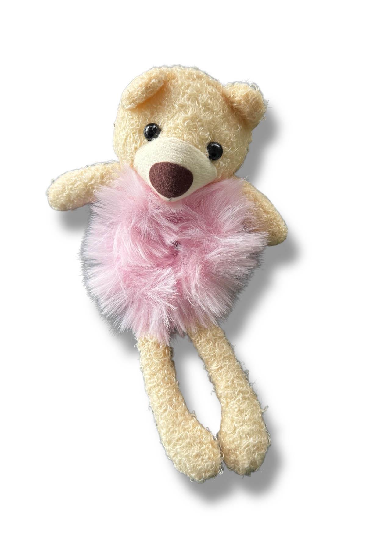 Pembe Renk Ayıcık Figürlü Peluş Simit Toka