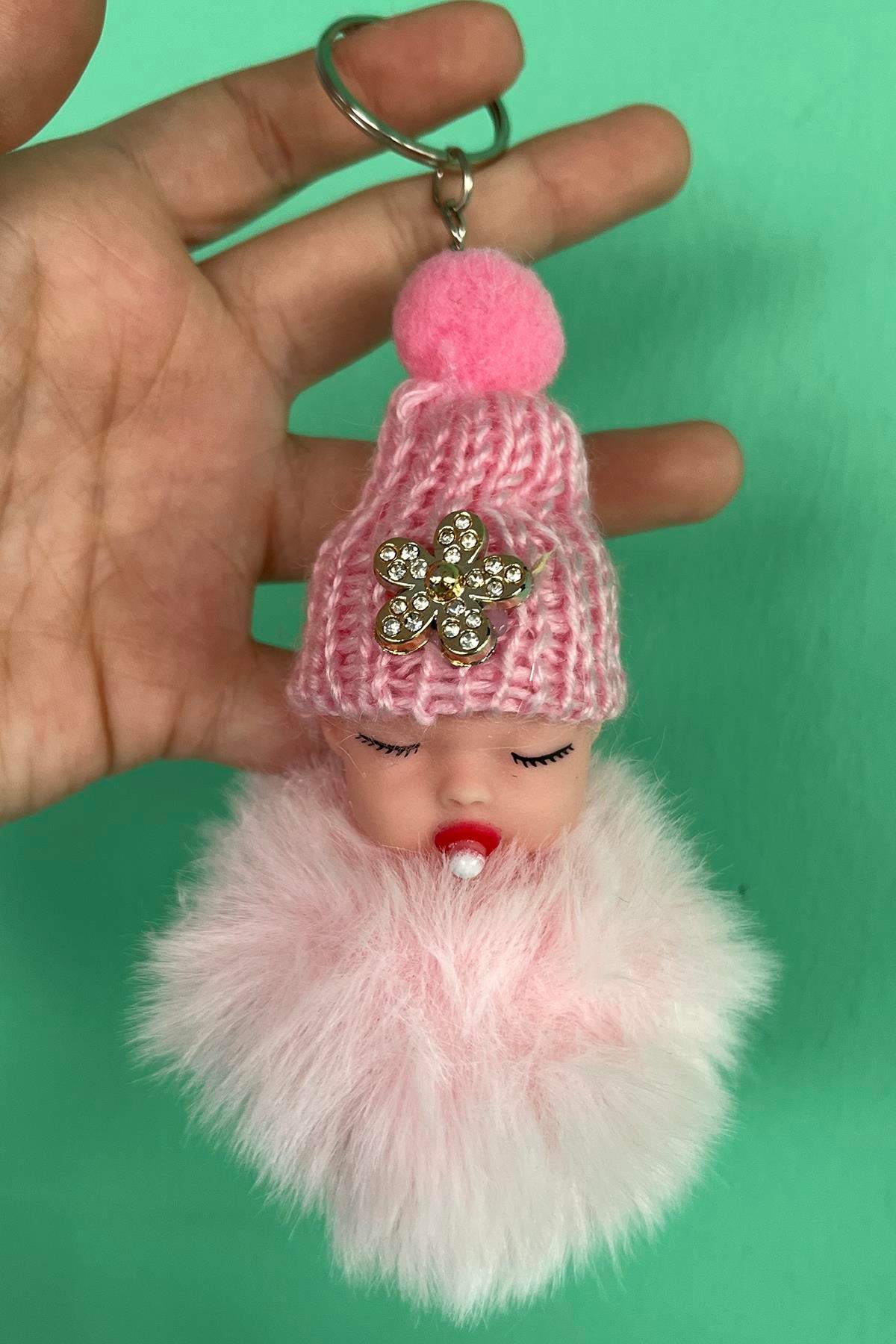 Pembe Renk Bebek Figürlü Peluş Anahtarlık