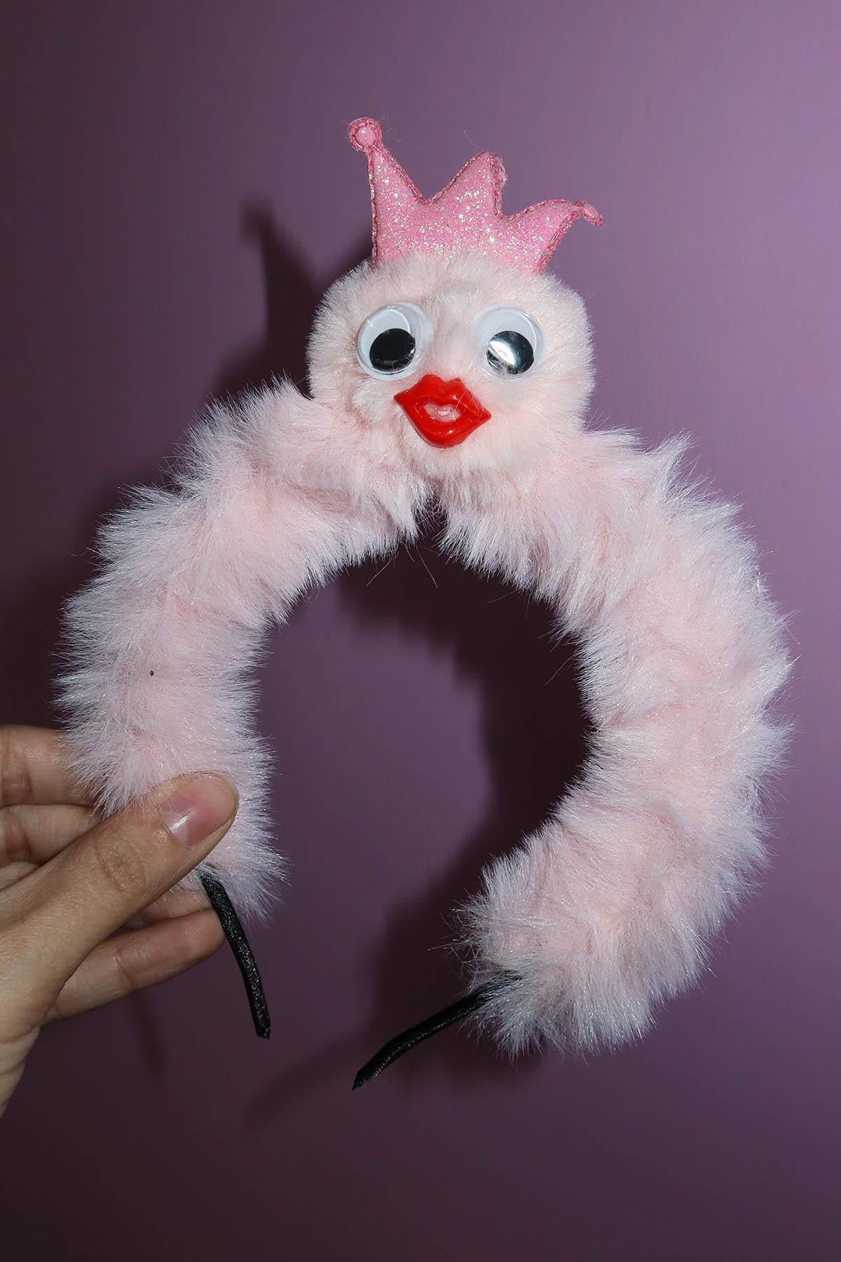 Pembe Renk Canavar Figürlü Çocuk Taç 