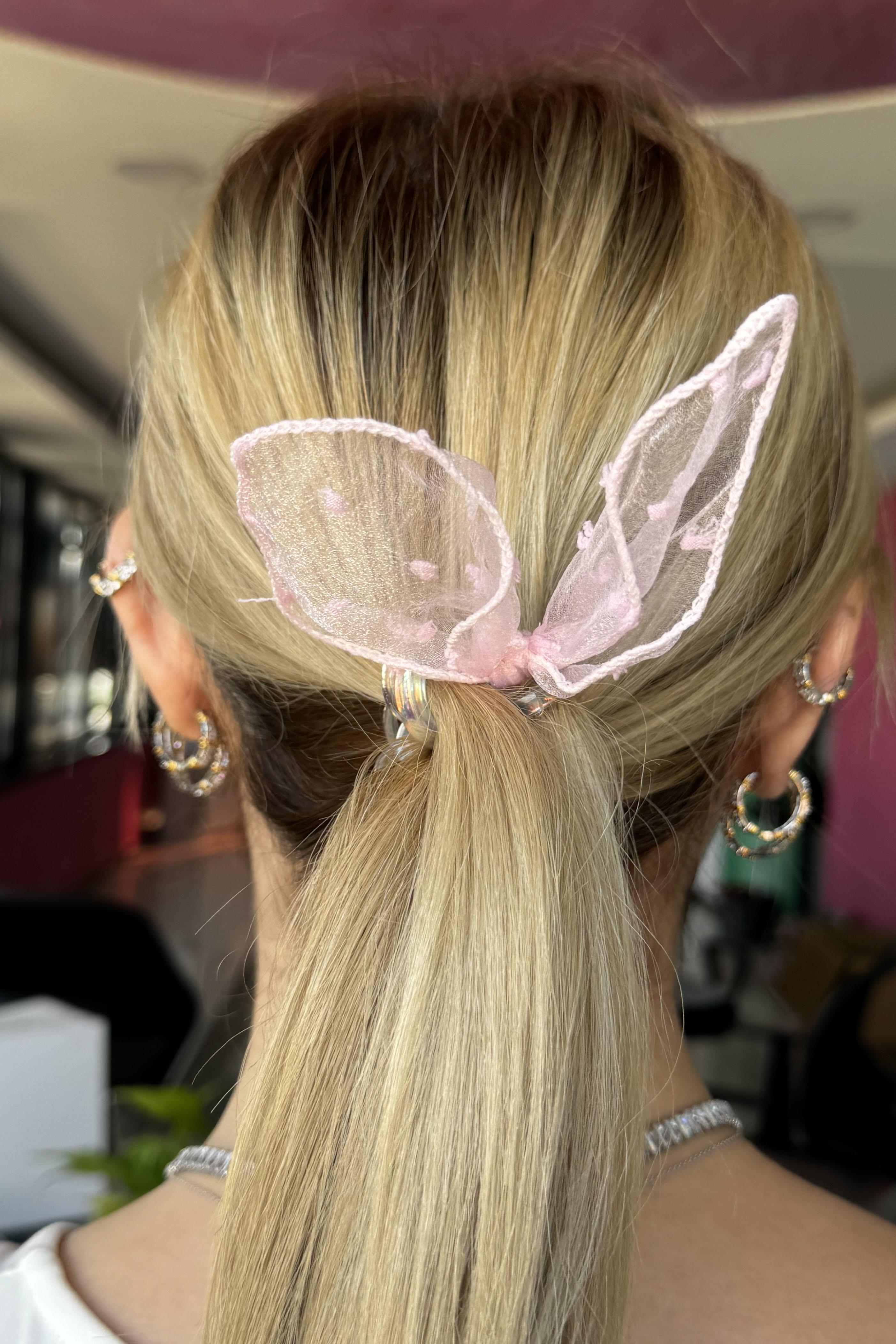 Pembe Renk Kurdele Figürlü Helezon Toka 