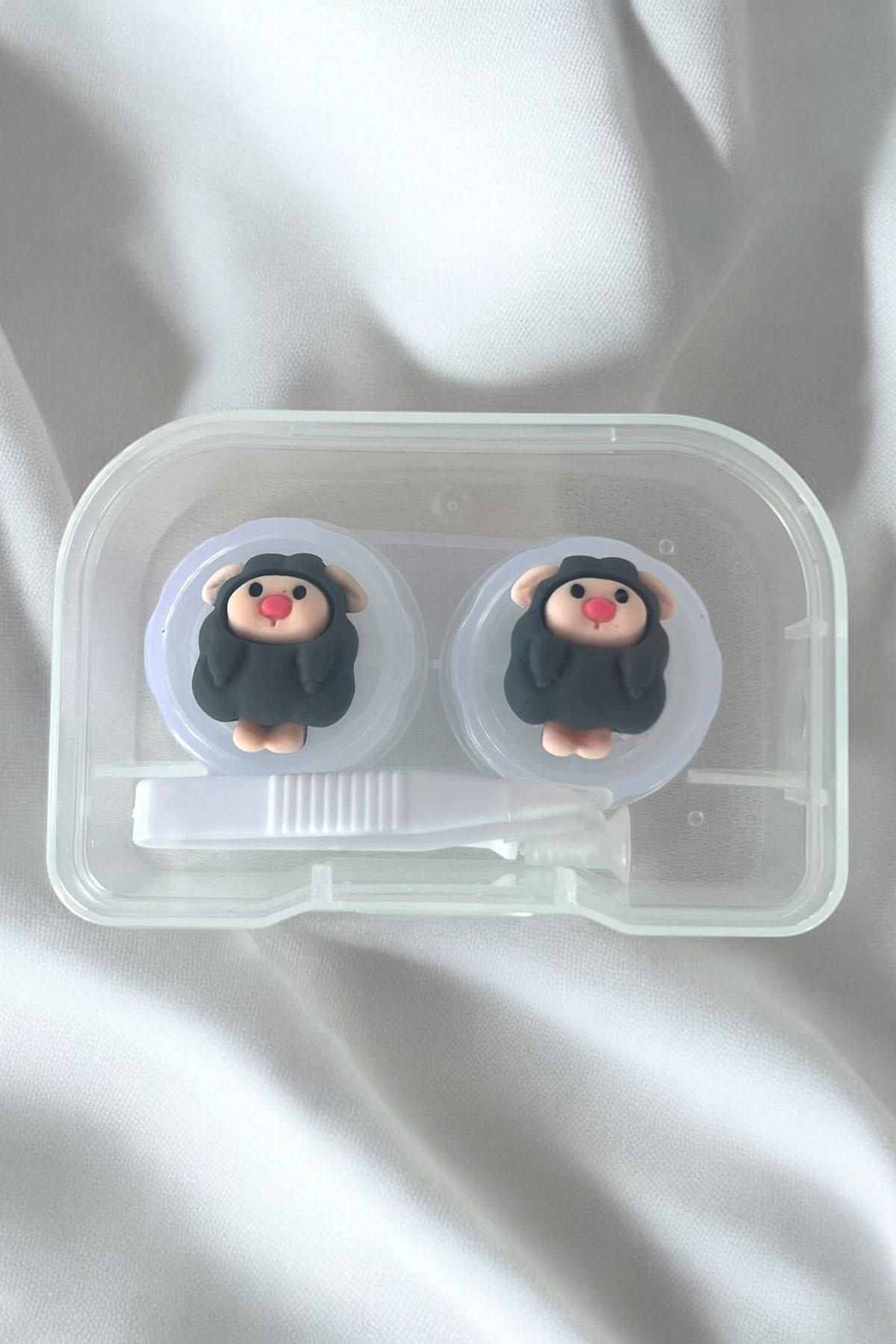 Şeffaf Renk Koyun Figürlü Lens Saklama Kutusu