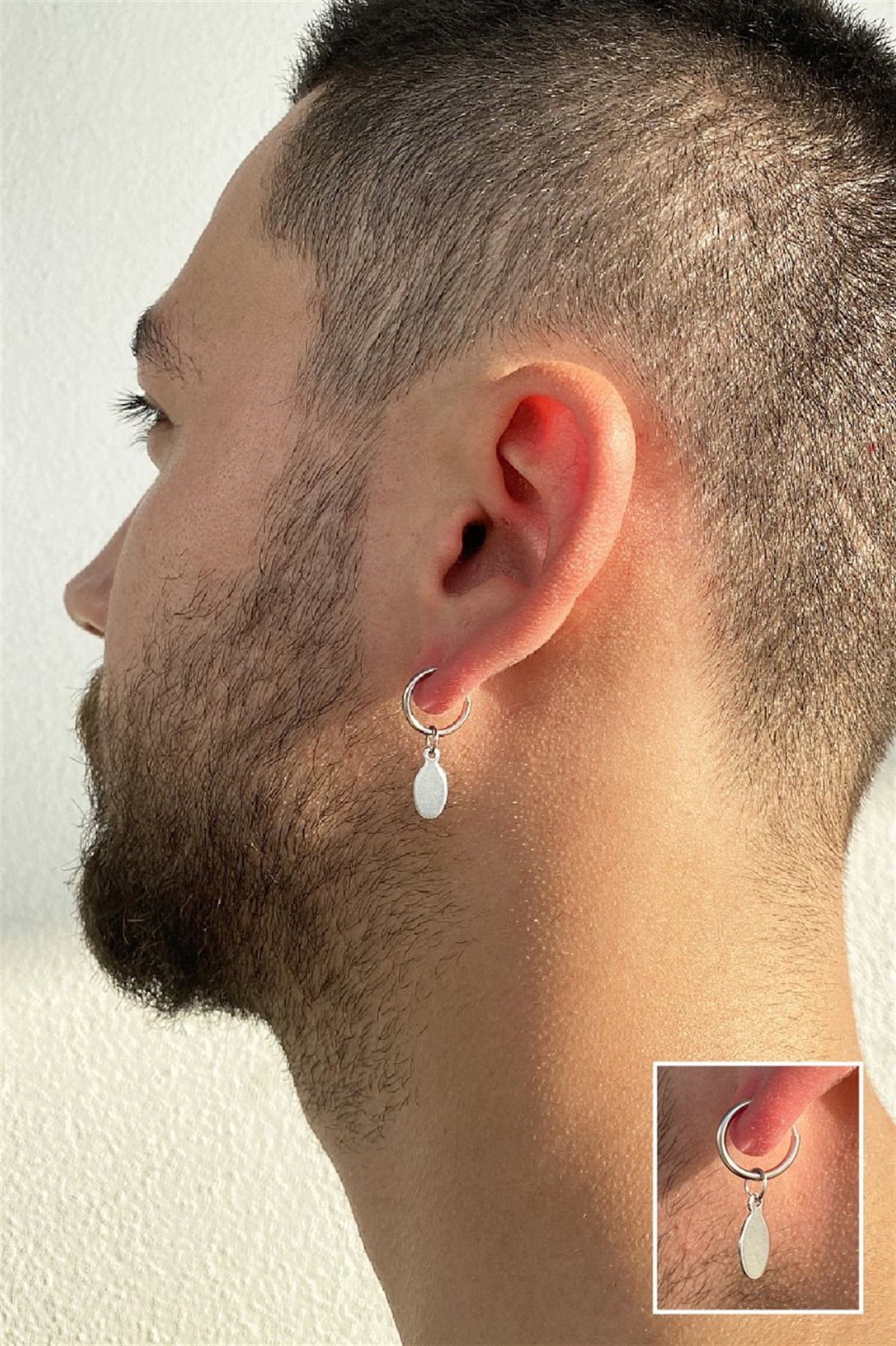 Gümüş Renk Sıkıştırmalı Küpe (Tek)