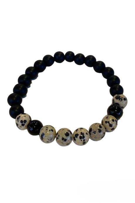 Siyah Renk Boncuk Detaylı Erkek Bileklik