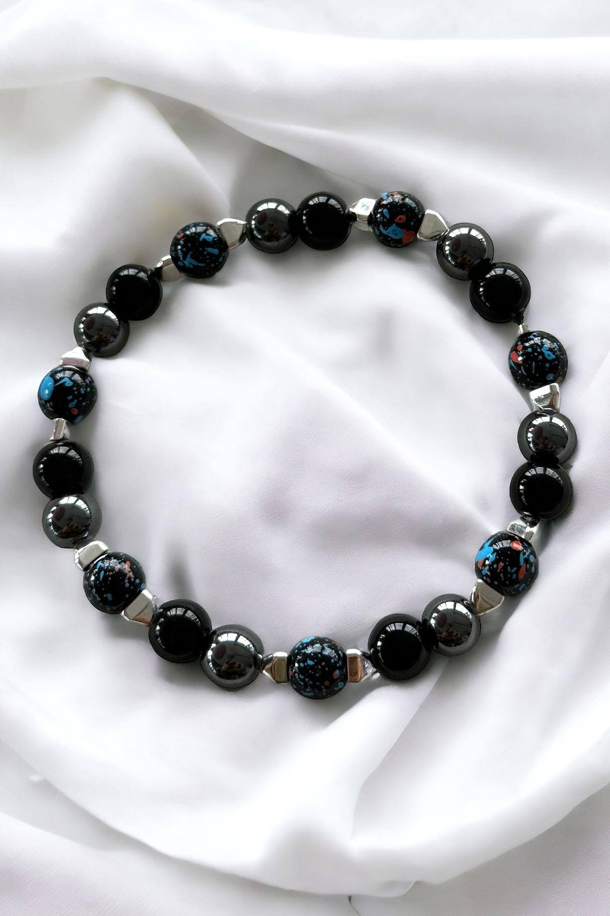 Siyah Renk Boncuk Erkek Bileklik