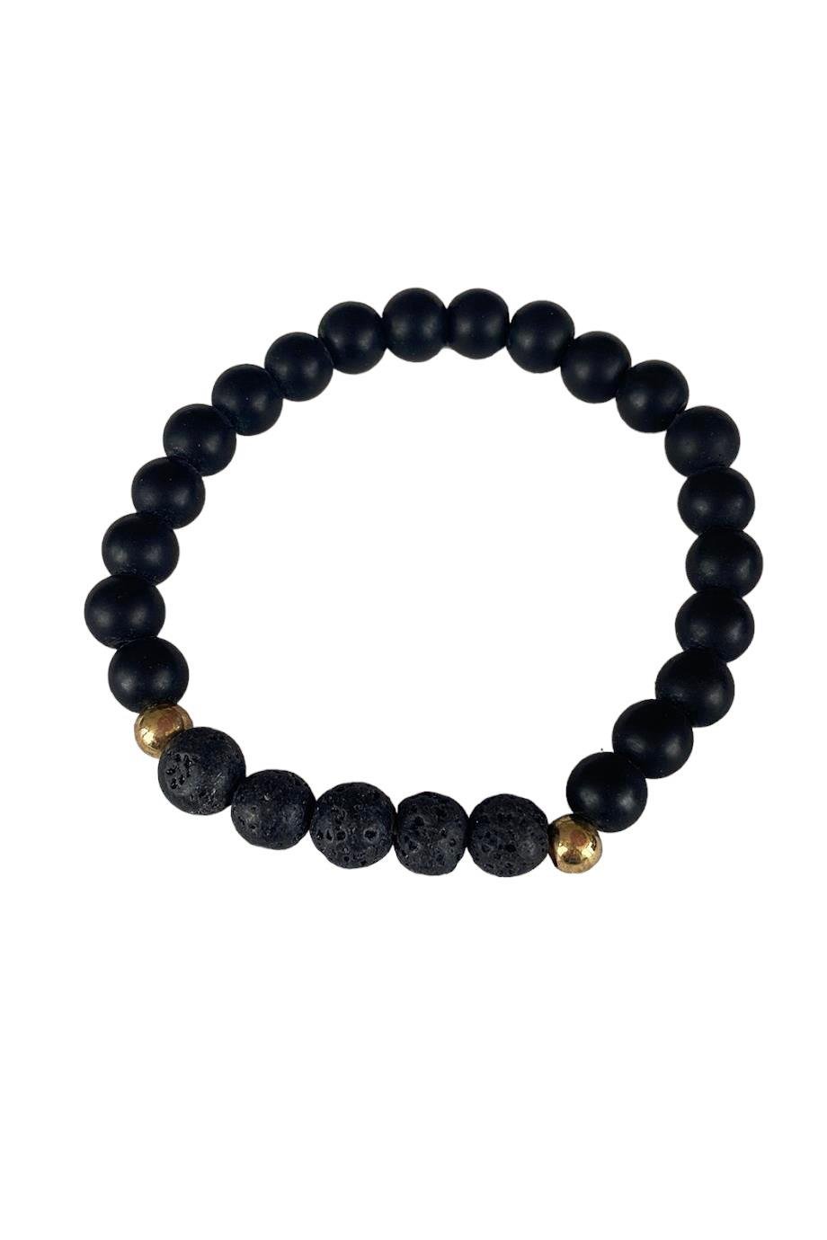 Siyah Renk Mat Boncuklu Erkek Bileklik