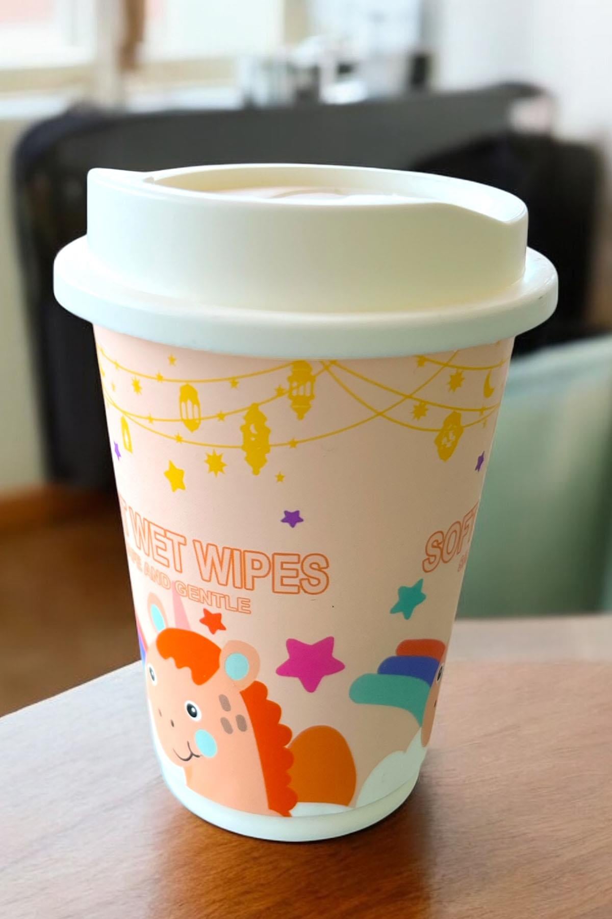 Somon Renk Unicorn Figürlü Anahtarlık Detaylı Kutulu Islak Mendil