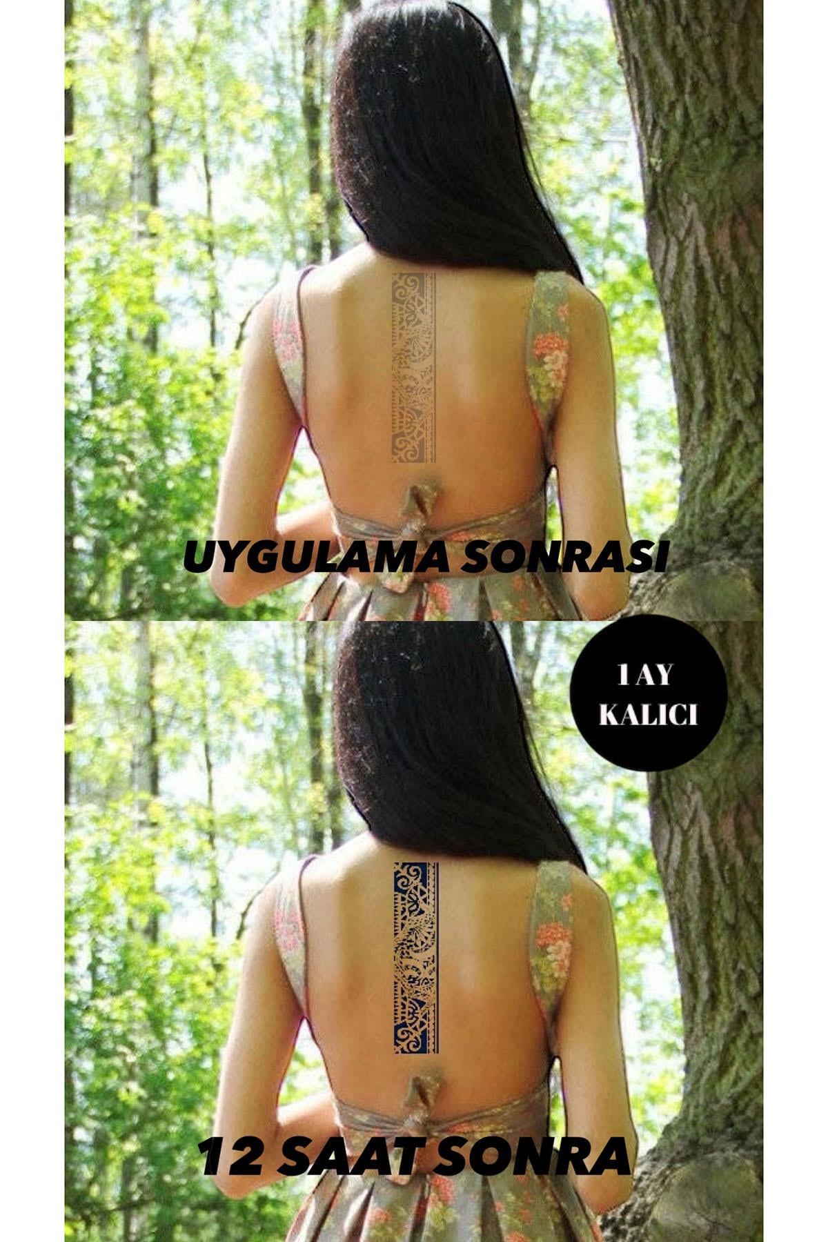 Tribal Figürlü 12 Saat Sonra Kararan Geçici Dövme Tattoo