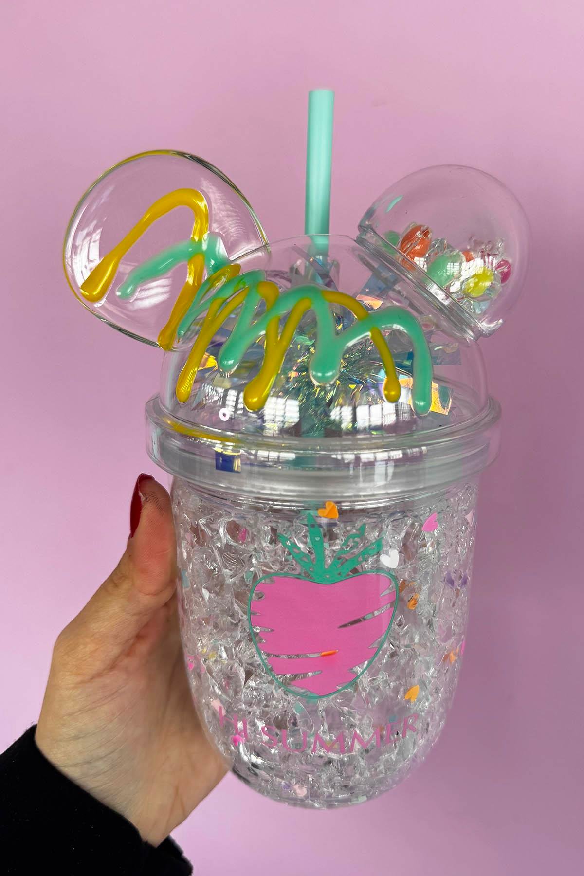 Turkuaz Renk Ayıcık Figürlü Pipetli Suluk