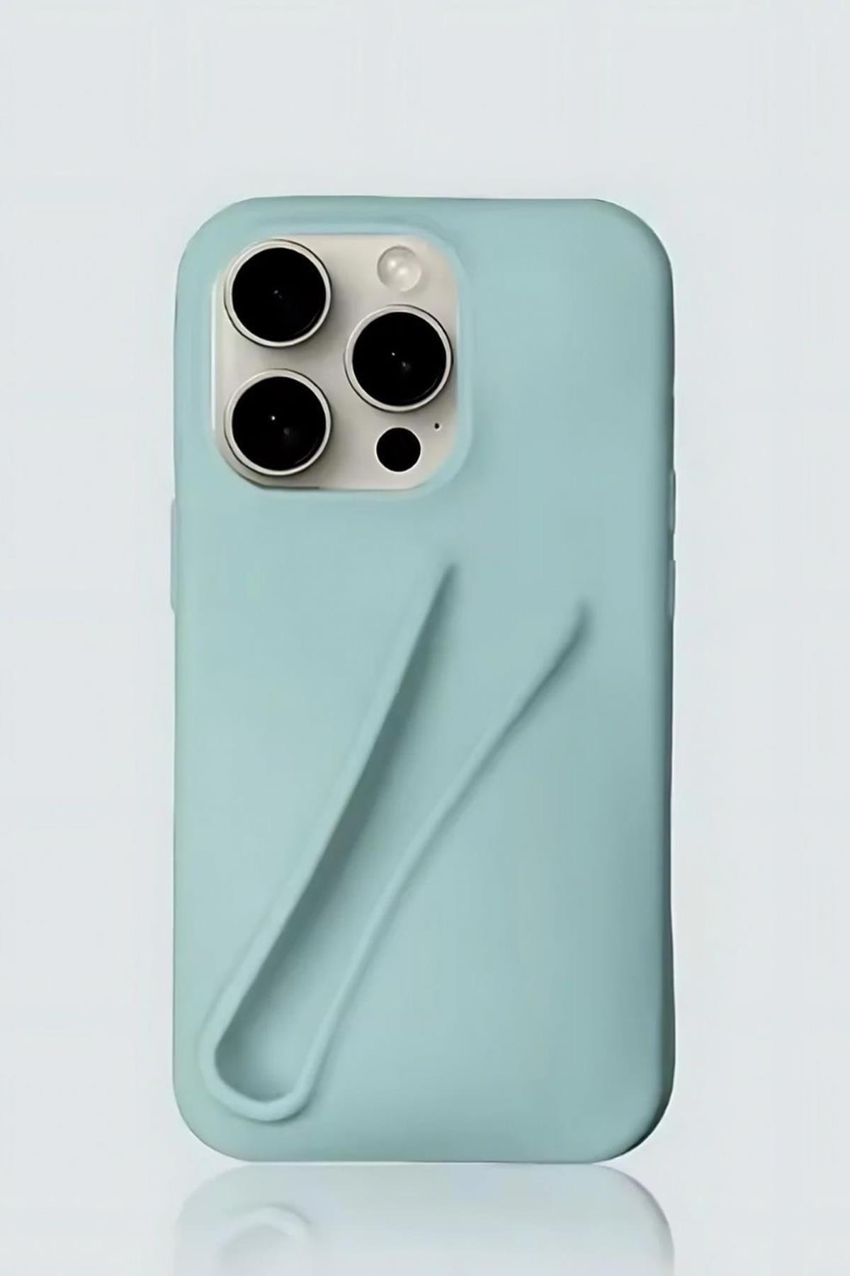 Turkuaz Renk Ruj Koyulabilen 15 Pro Max Telefon Kılıfı