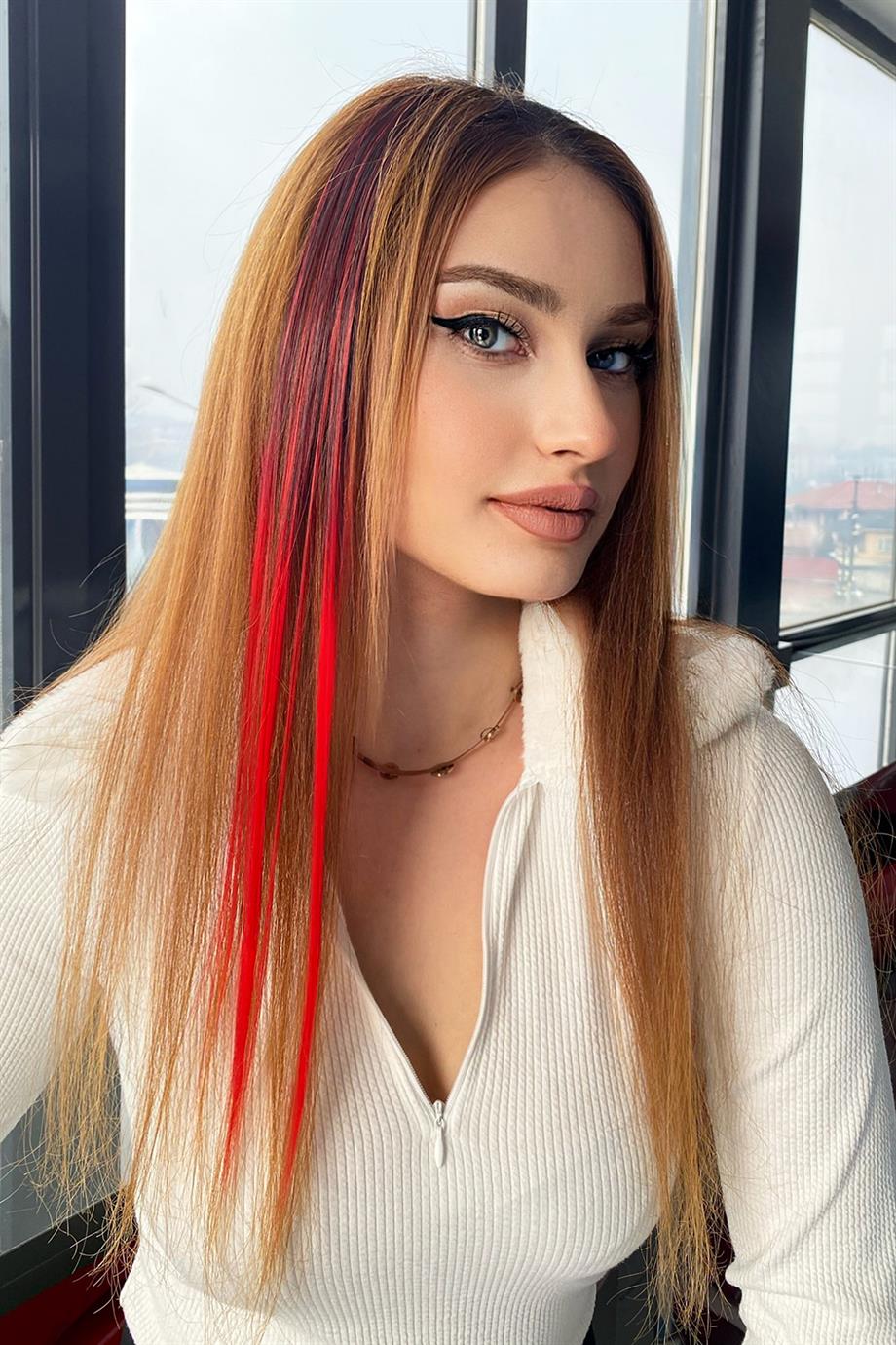 Yan Çıt Çıt Postiş  Ombre iki Renkli  50 Cm