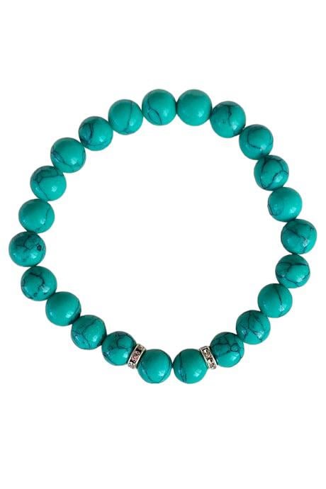 Yeşil Renk Taş Detaylı Erkek Bileklik