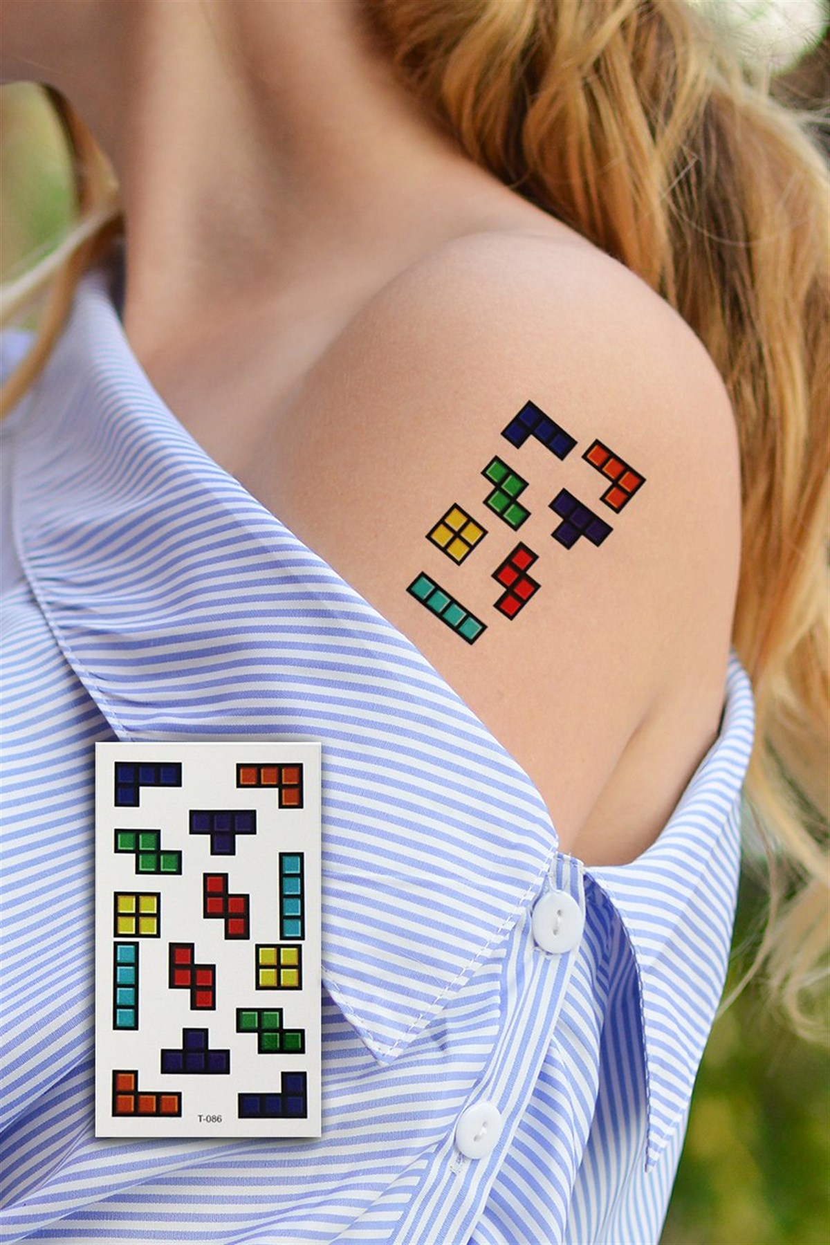 Takistir Bijouterie Online | Temporary Tetris Mini Tattoo