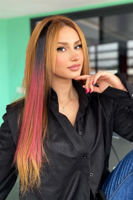 Yan Çıt Çıt Postiş  Ombre iki Renkli  50 Cm