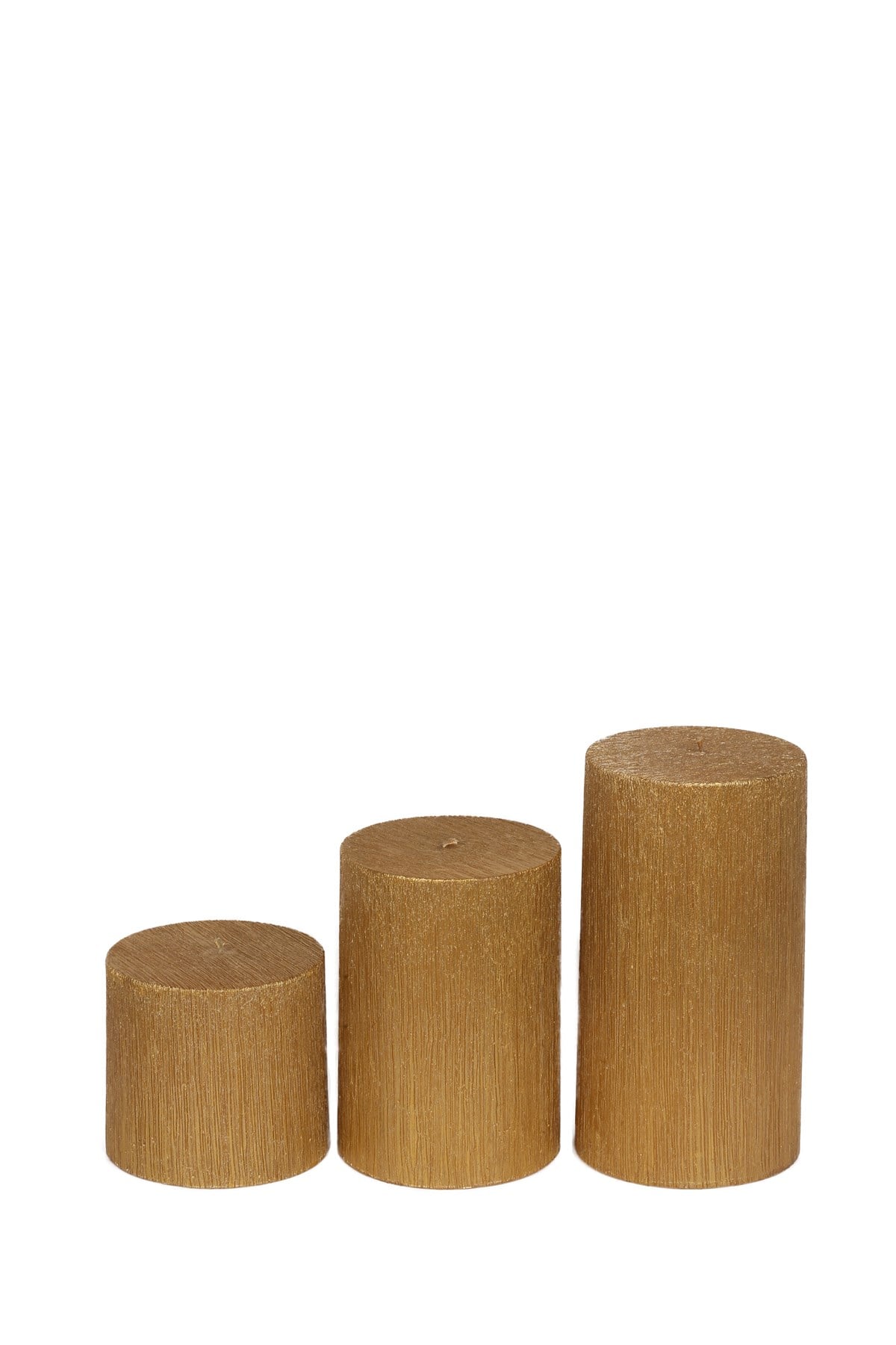 10 CM SİLİNDİR ALTIN VARAK RENGİ MUMLAR